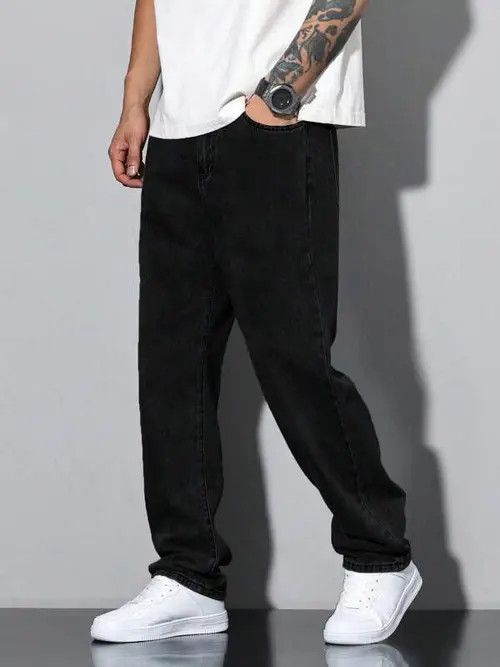 Jean × Vintage Washed Denim Jeans Loose fit Baggy Size US 34 / EU 50 - 1 Thumbnail