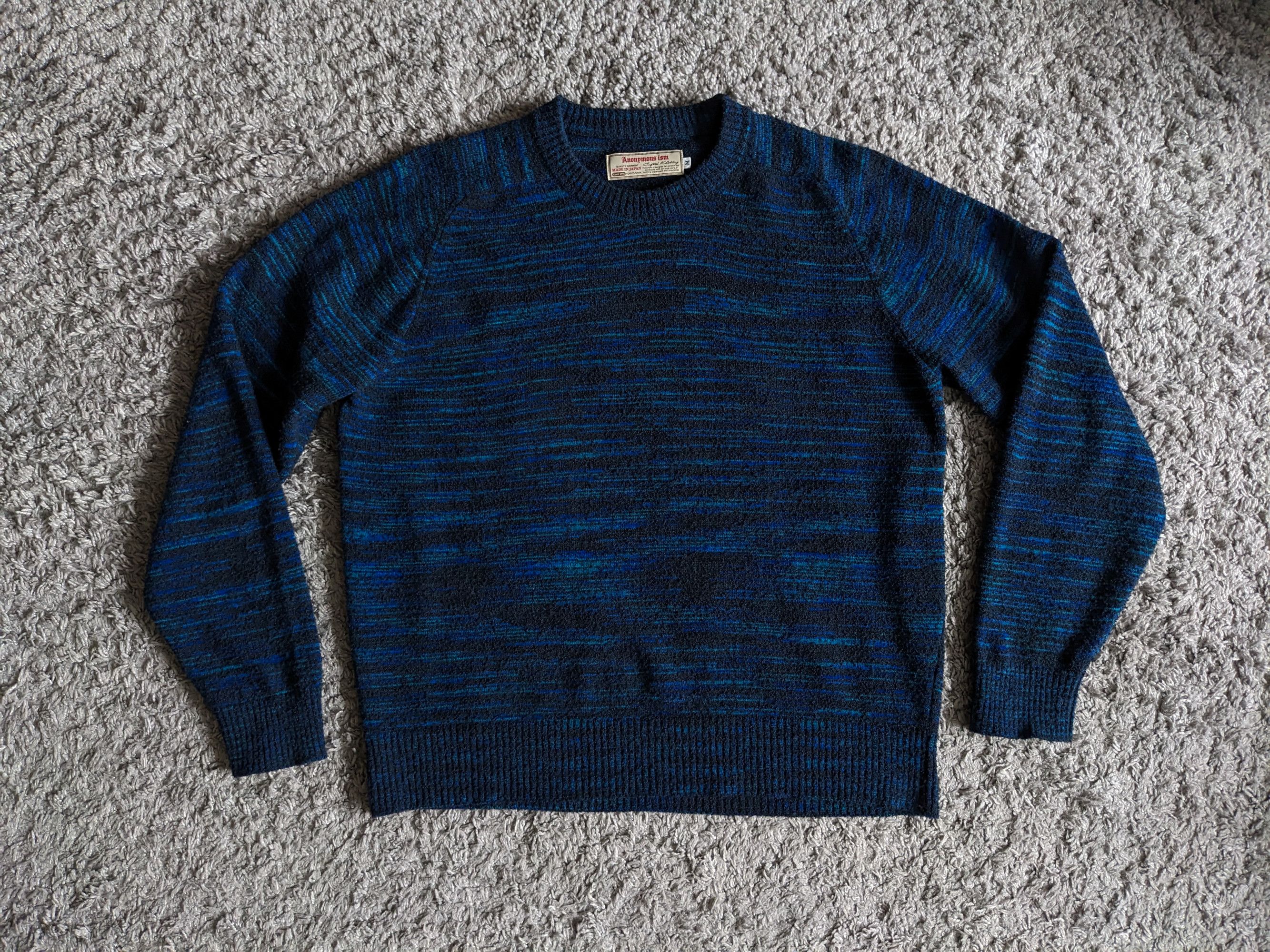 Boucle Crew Neck Pullover Wool Knit Made in Japan Size M
