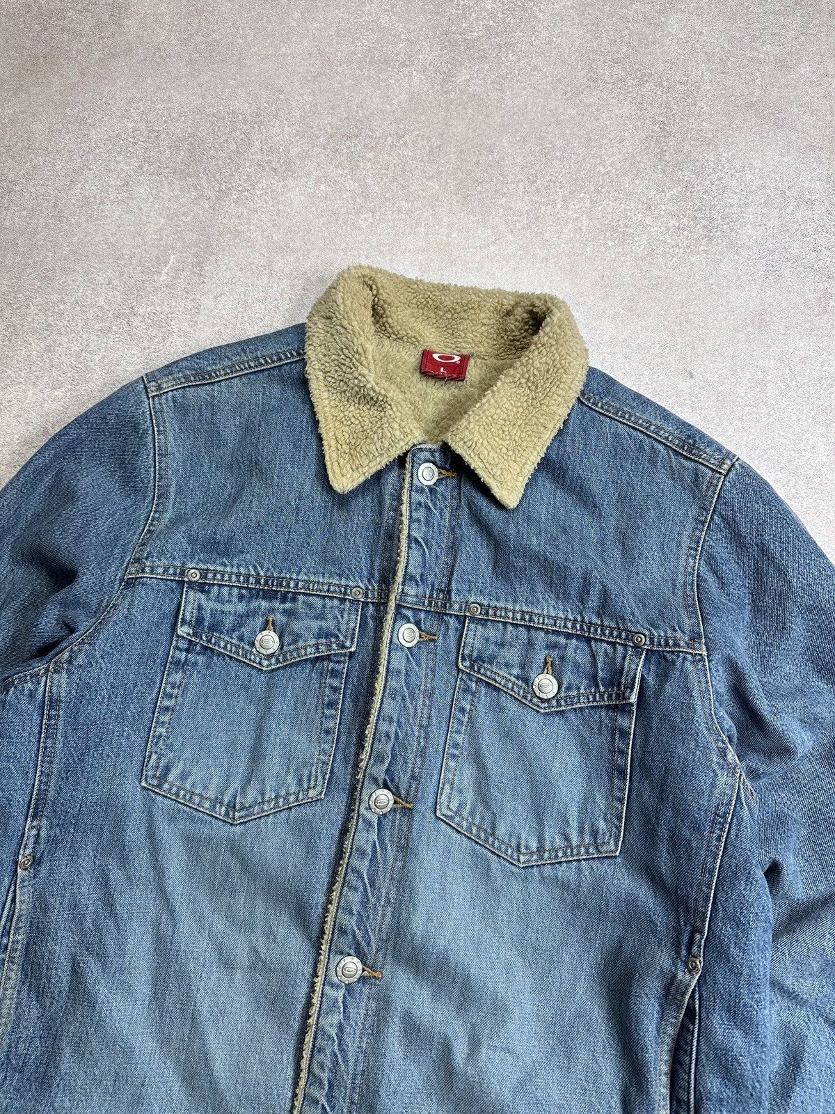 Oakley Vintage Oakley Software Denim Sherpa Jacket Rare L Size US L / EU 52-54 / 3 - 3 Thumbnail