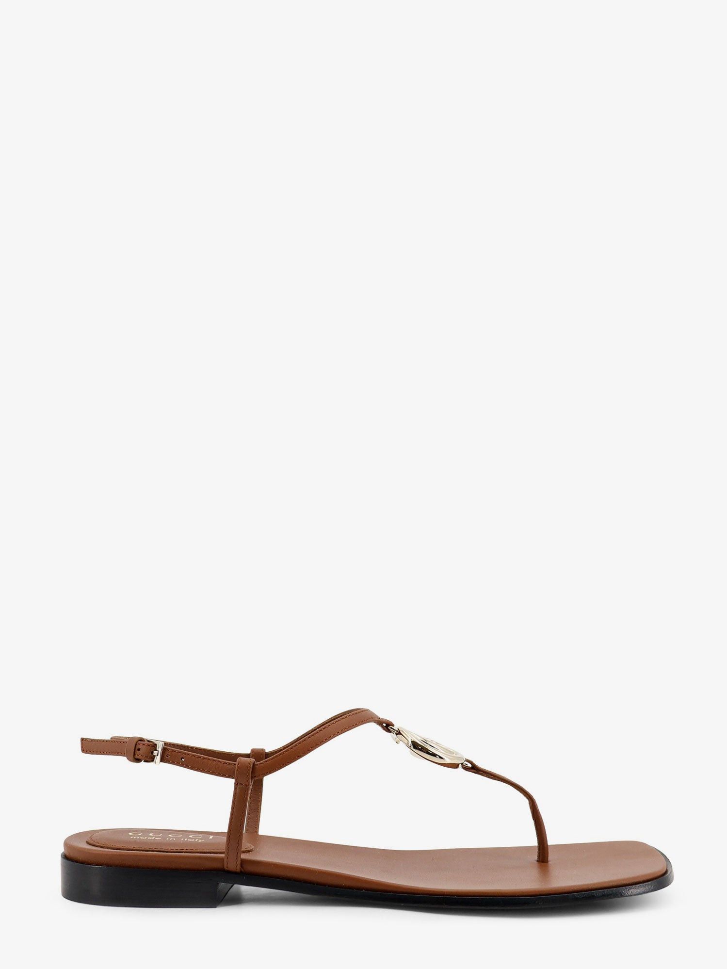 Gucci Lifford Leather Sandals With Metal Gg Logo Size US 6 / IT 36 - 1 Thumbnail