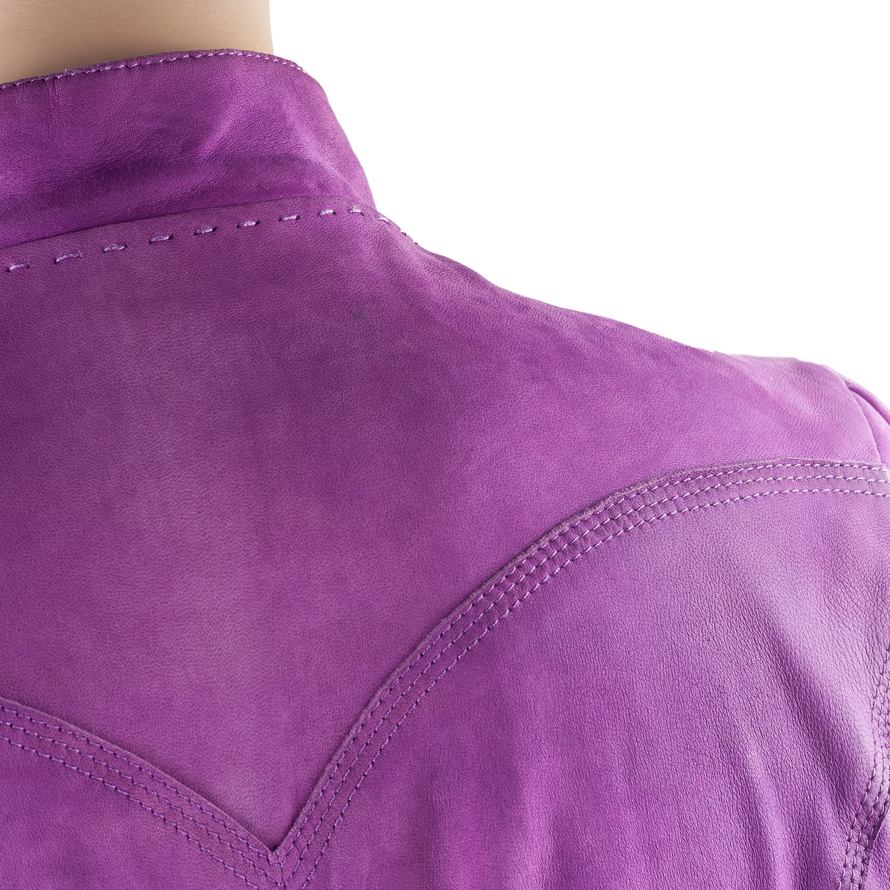 Just Cavalli Just Cavalli Purple Suede Leather Vintage Jacket (S) Size S / US 4 / IT 40 - 7 Thumbnail