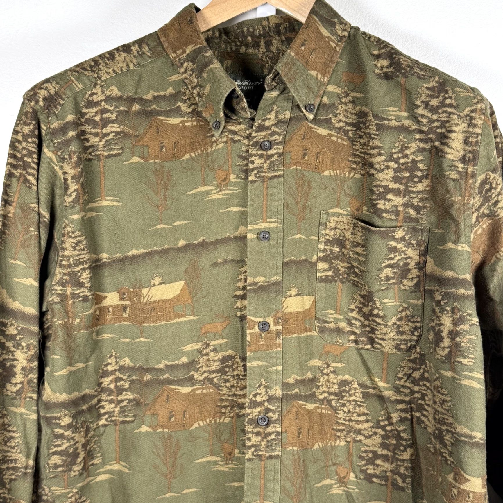 Eddie Bauer Vintage Eddie Bauer Shirt Button-Up Green Long Sleeve Size Large Mens Size US L / EU 52-54 / 3 - 3 Thumbnail