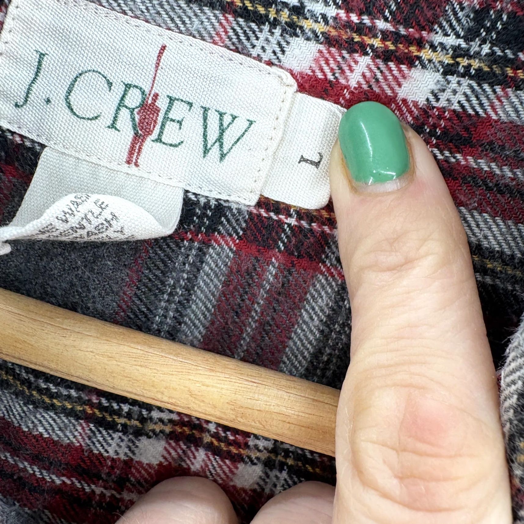 J.Crew J.CREW Oarsman Shirt Mens Large Gray Red Plaid Flannel Long Sleeve Button Down Size US L / EU 52-54 / 3 - 5 Thumbnail