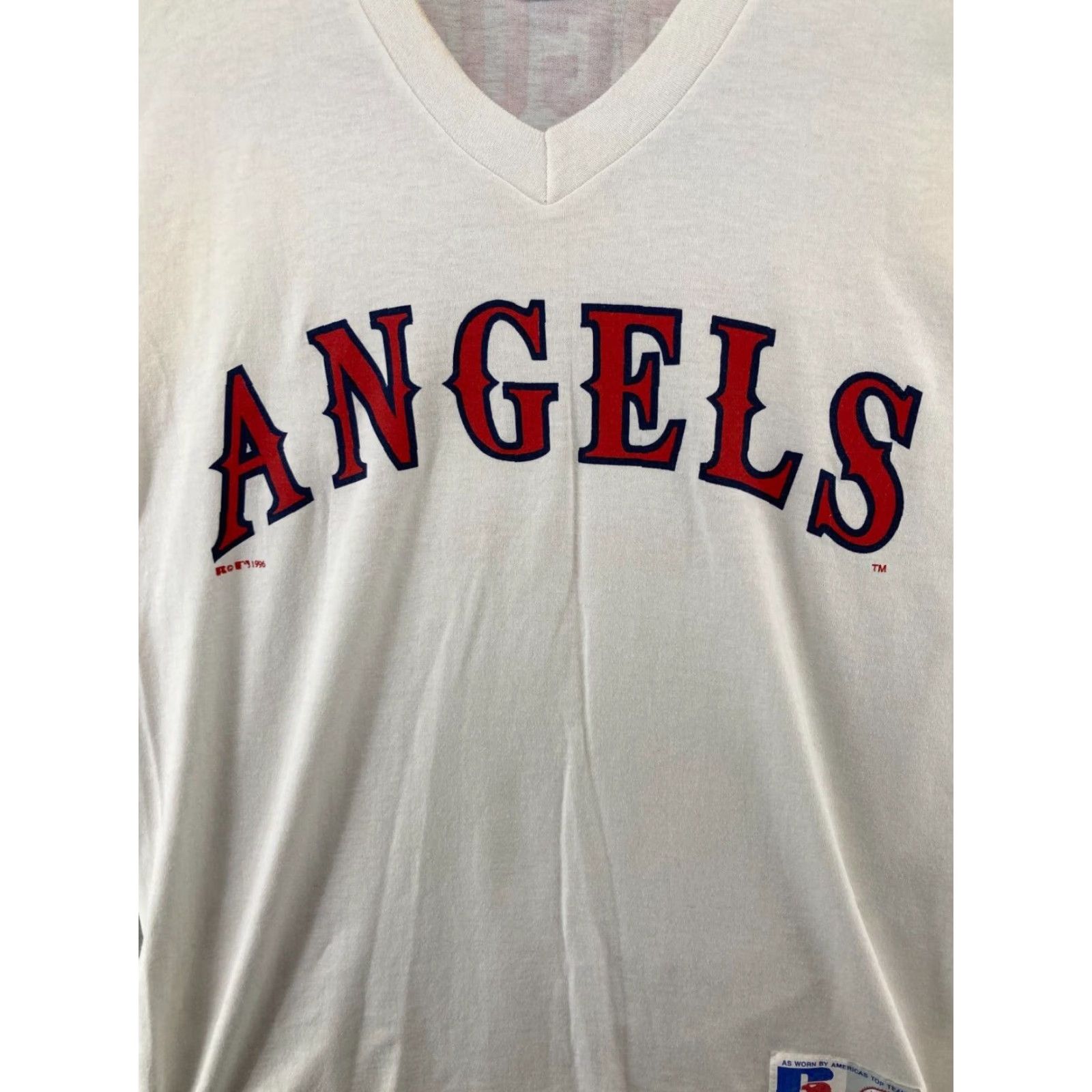Russell Athletic Russell Athletic TShirt Womens Medium White USA Made V Neck Size M / US 6-8 / IT 42-44 - 4 Thumbnail