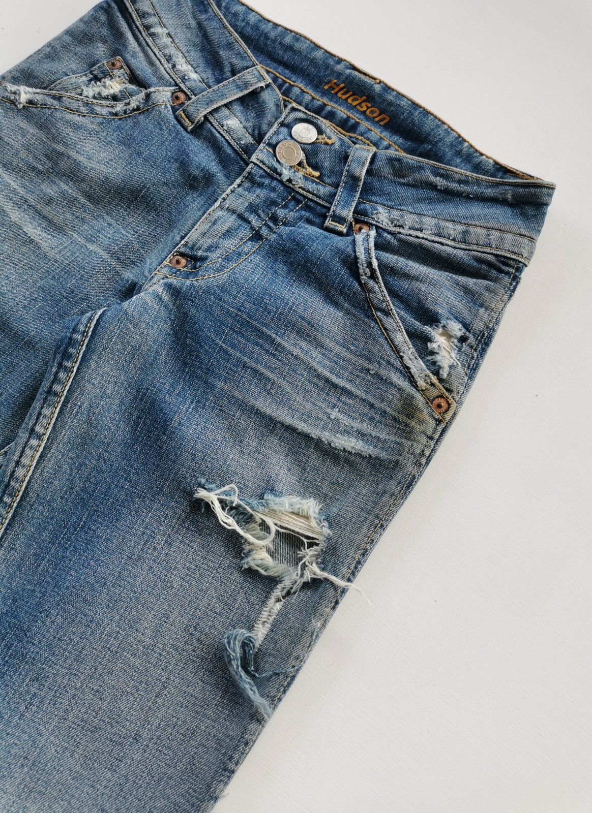 Hudson Y2K Hudson Flare Bootcut Distressed Stretch Denim Size 24" / US 00 / IT 34 - 7 Thumbnail