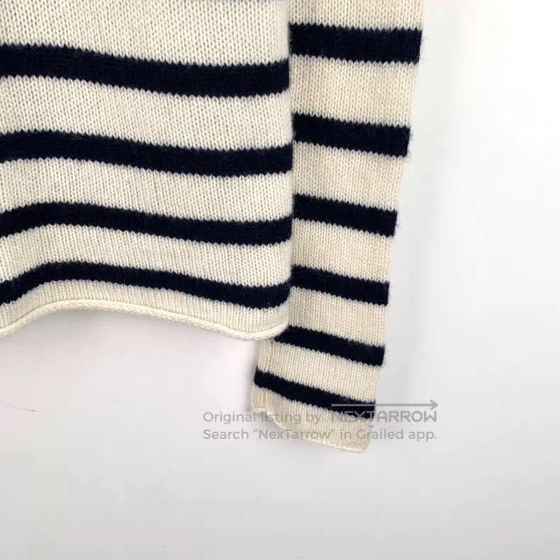 Dior Dior Beige letter inlaid striped cashmere round-neck long- Size S / US 4 / IT 40 - 5 Thumbnail