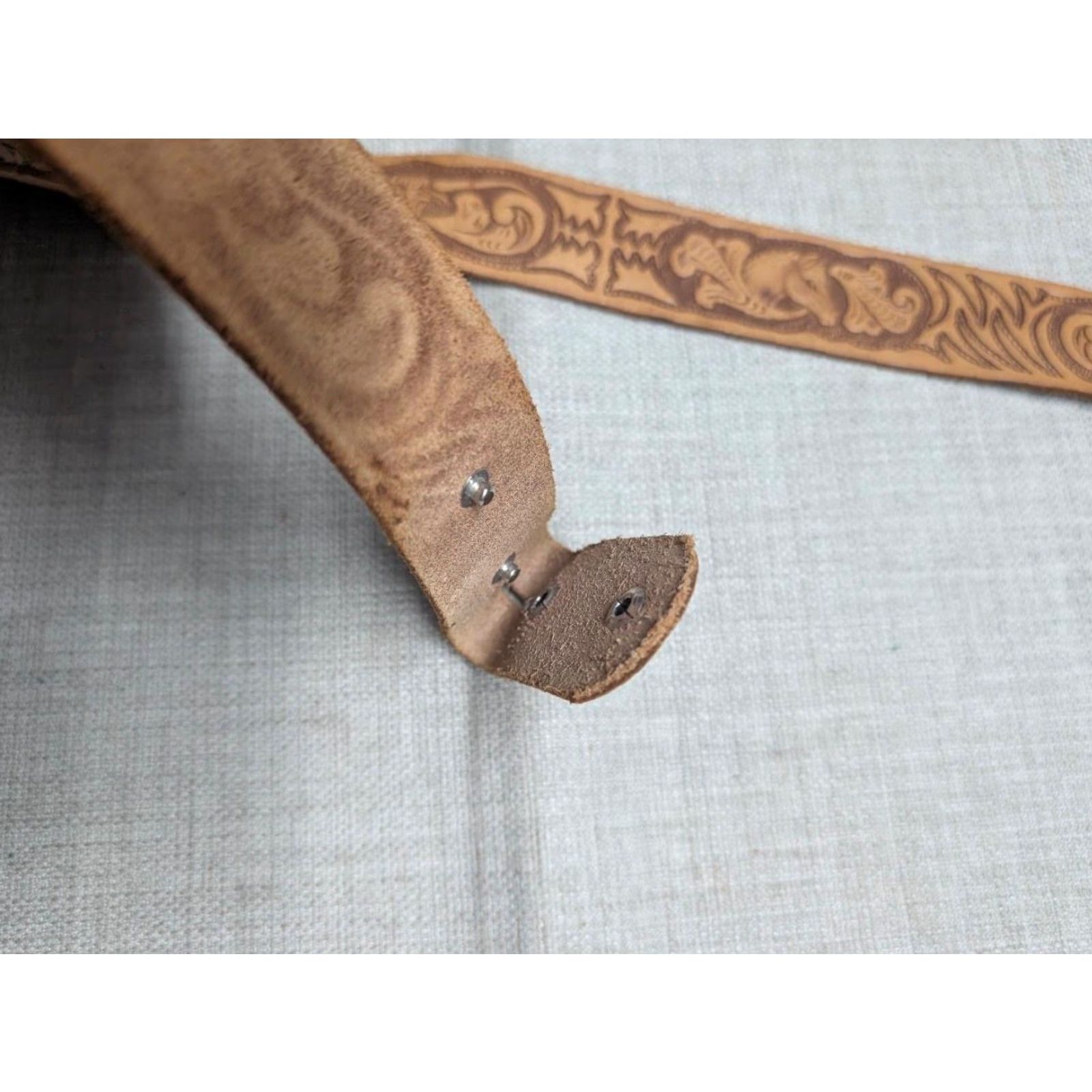 Vintage VINTAGE handcrafted western belt Tooled brown leather 36 belt 1-1/2" buckle WESTERN belt for Men Size 36 - 6 Thumbnail