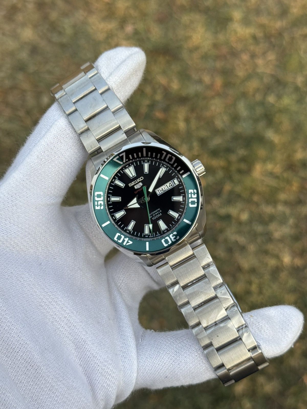 Seiko Seiko 5 Sports MOD – Green Diver Bezel– Automatic men watch Size 38 - 9 Thumbnail