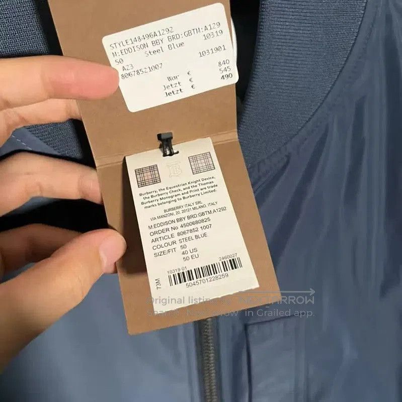 Burberry Burberry Men's Blue Cotton Jacket in XL Size. Size US XL / EU 56 / 4 - 2 Thumbnail