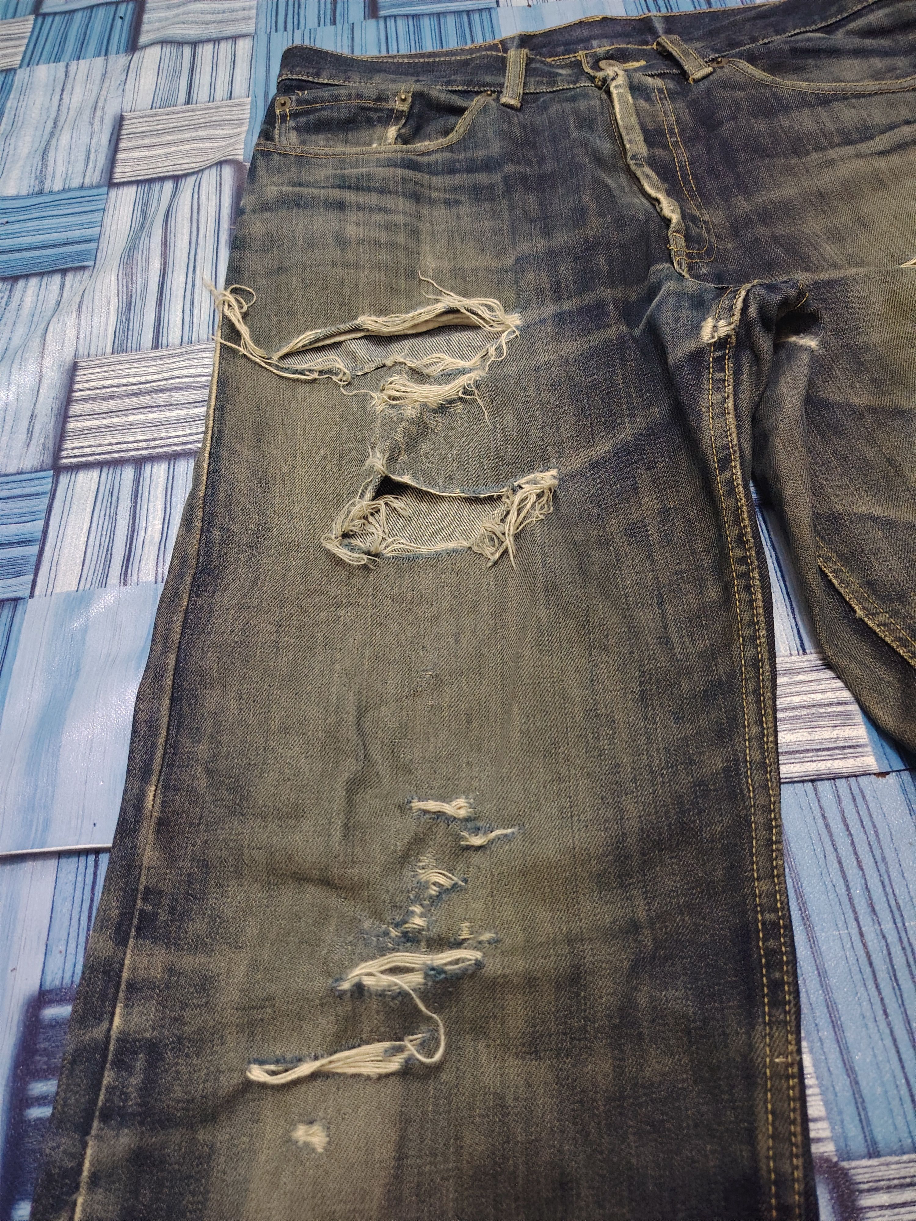 Who Decides War Japanese Trans Continents Distressed Jeans Size US 32 / EU 48 - 4 Thumbnail
