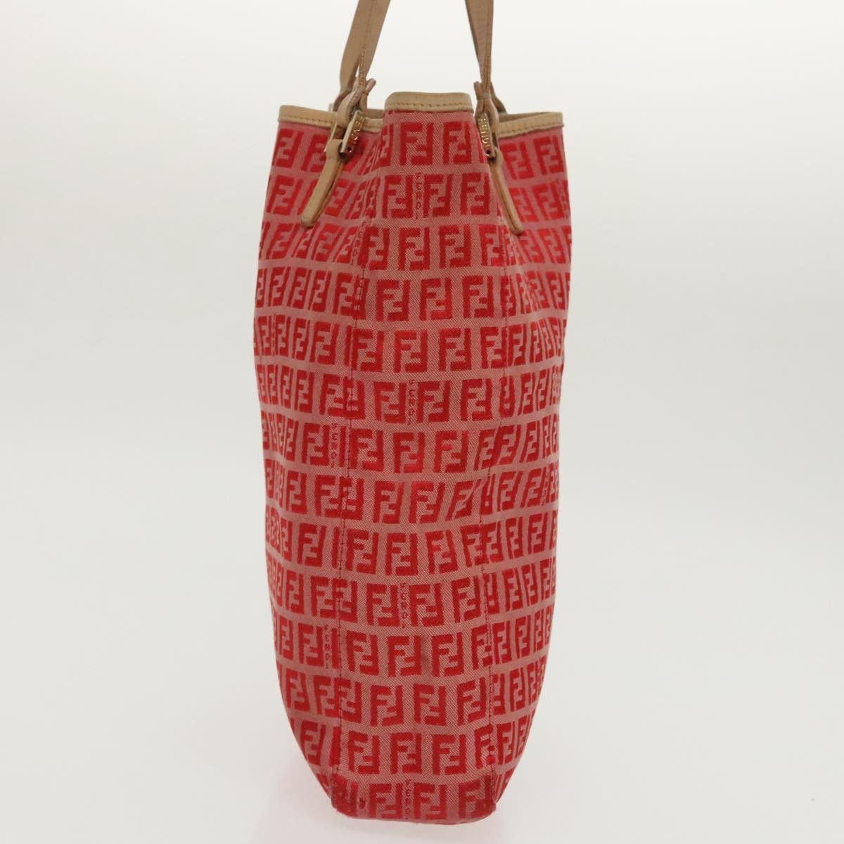 Fendi FENDI Zucchino Canvas Hand Bag Red Gold Size ONE SIZE - 5 Thumbnail