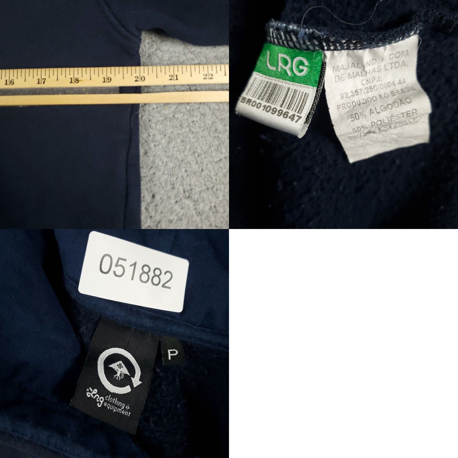 Vintage LRG Hoodie Mens Small Blue Pullover Long Sleeve Mock Neck Fleece Sweatshirt Size US S / EU 44-46 / 1 - 8 Thumbnail