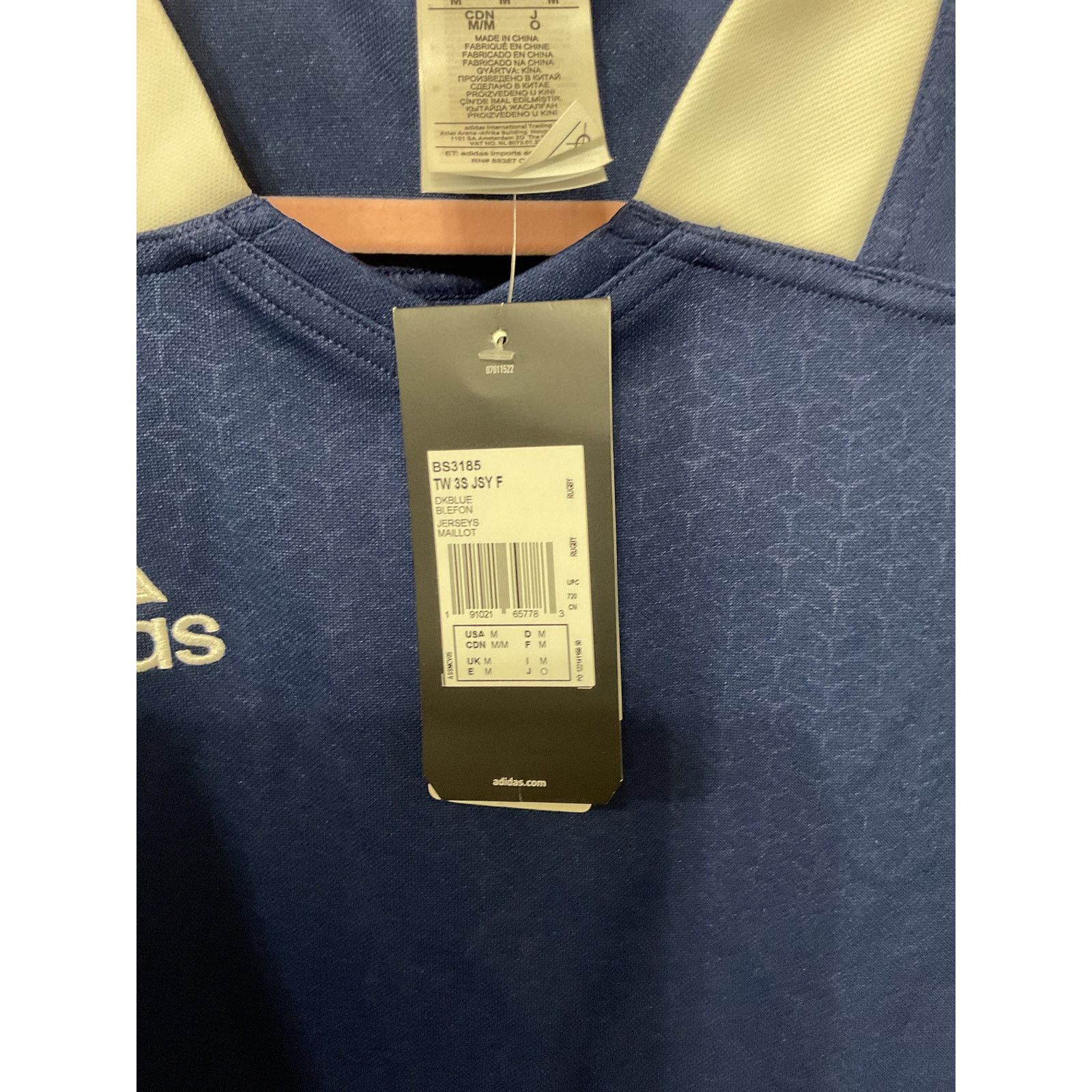 Adidas NWT adidas Mens Climalite 3 Stripes Fitted Rugby Jersey,M Size US M / EU 48-50 / 2 - 3 Thumbnail