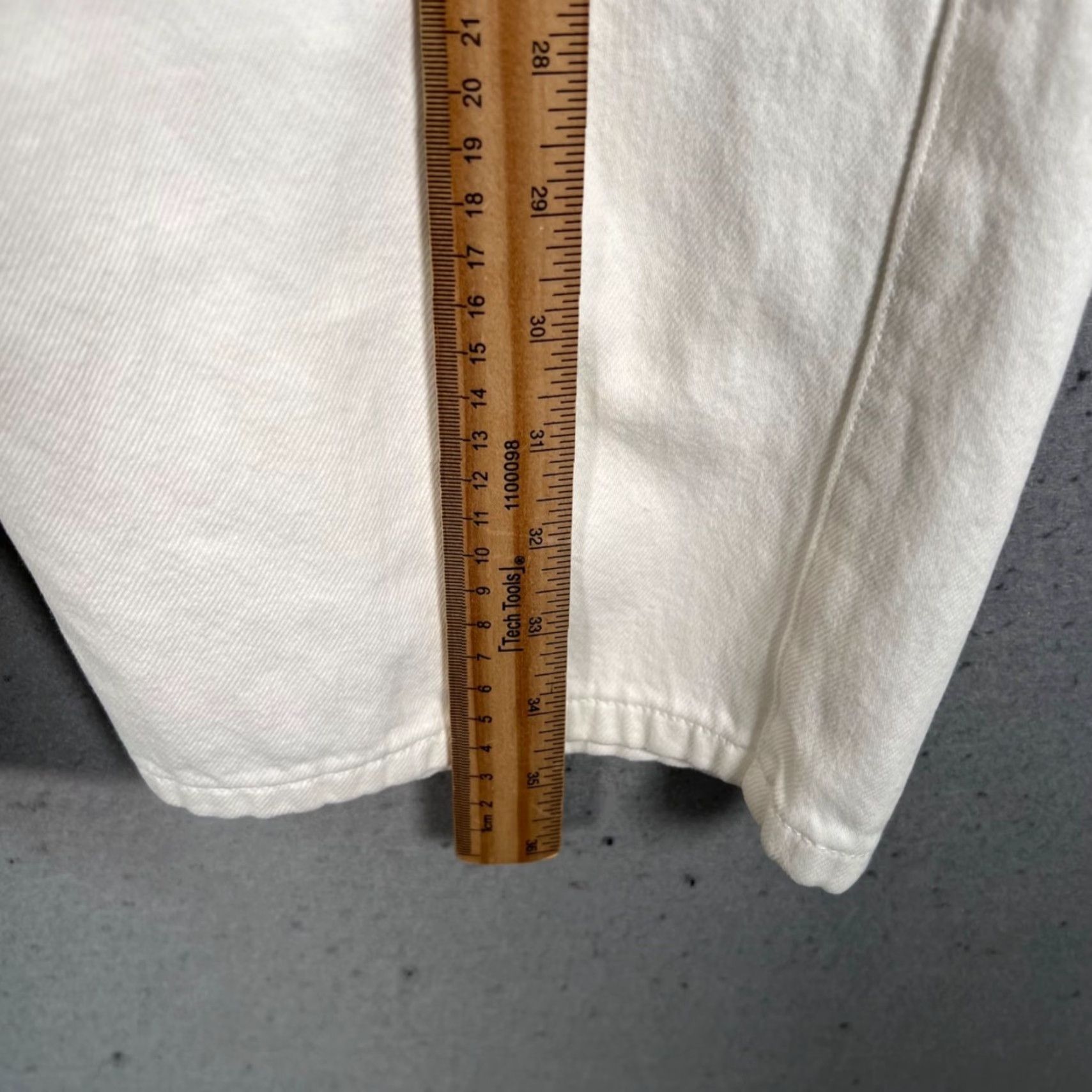 Vintage ALC Womens Size 4 White Denim Button Fly Straight Leg Relaxed Fit Pants Jeans Size 27" / US 4 / IT 40 - 6 Thumbnail