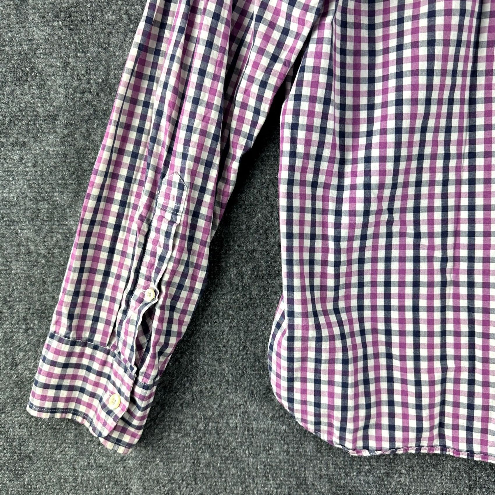 J.Crew J.CREW Shirt Mens Medium Slim Fit Purple Blue Check Cotton Button Down Pocket Size US M / EU 48-50 / 2 - 7 Thumbnail