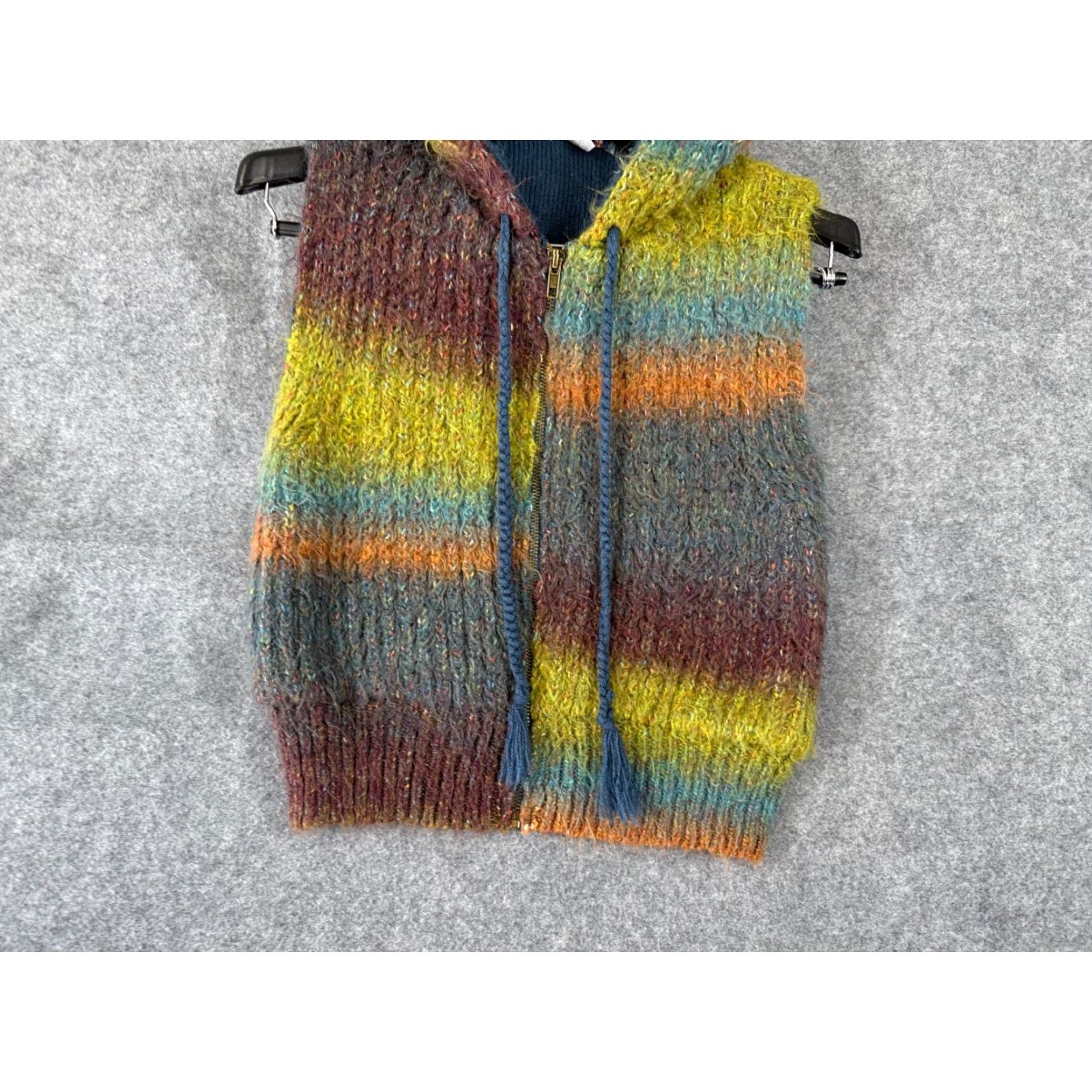 Urban Outfitters Urban Outfitters Vest Sweater Womens XS Multicolor Daisy Hooded Full Zip Knit Vest Size XS / US 0-2 / IT 36-38 - 4 Thumbnail