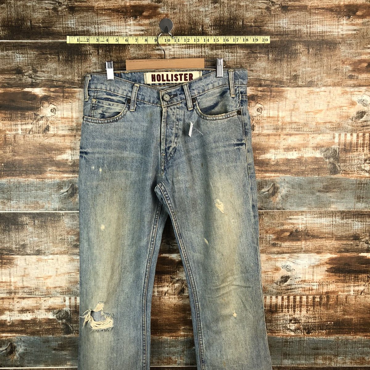 Japanese Brand Hollister Blue Distressed ripped Denim Pants #A1415 Size US 31 - 2 Thumbnail
