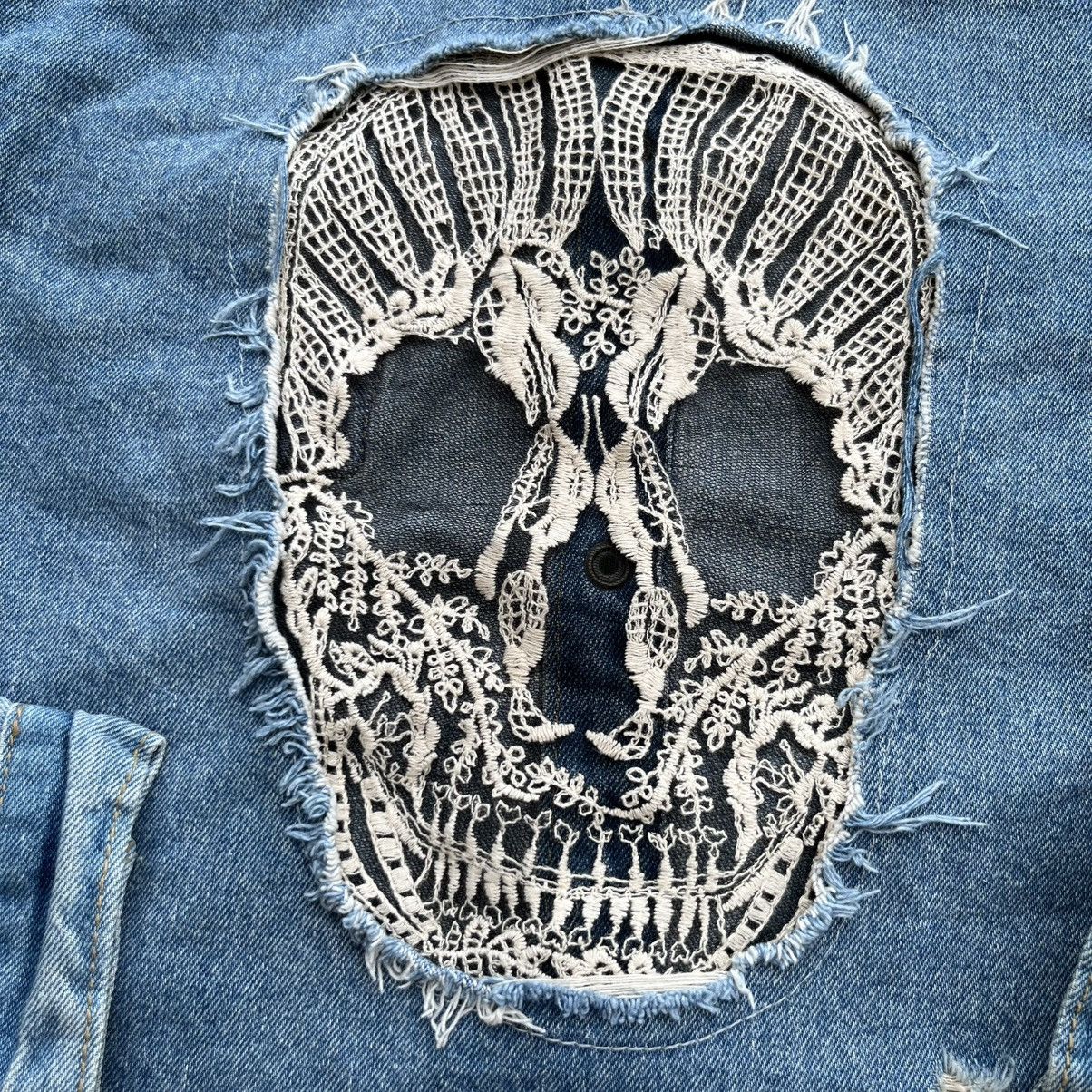 Hysteric Glamour MIX & REMIX SKULL HEAD MADPUNK Y2K VINTAGE KOREAN DENIM Size S / US 4 / IT 40 - 2 Thumbnail