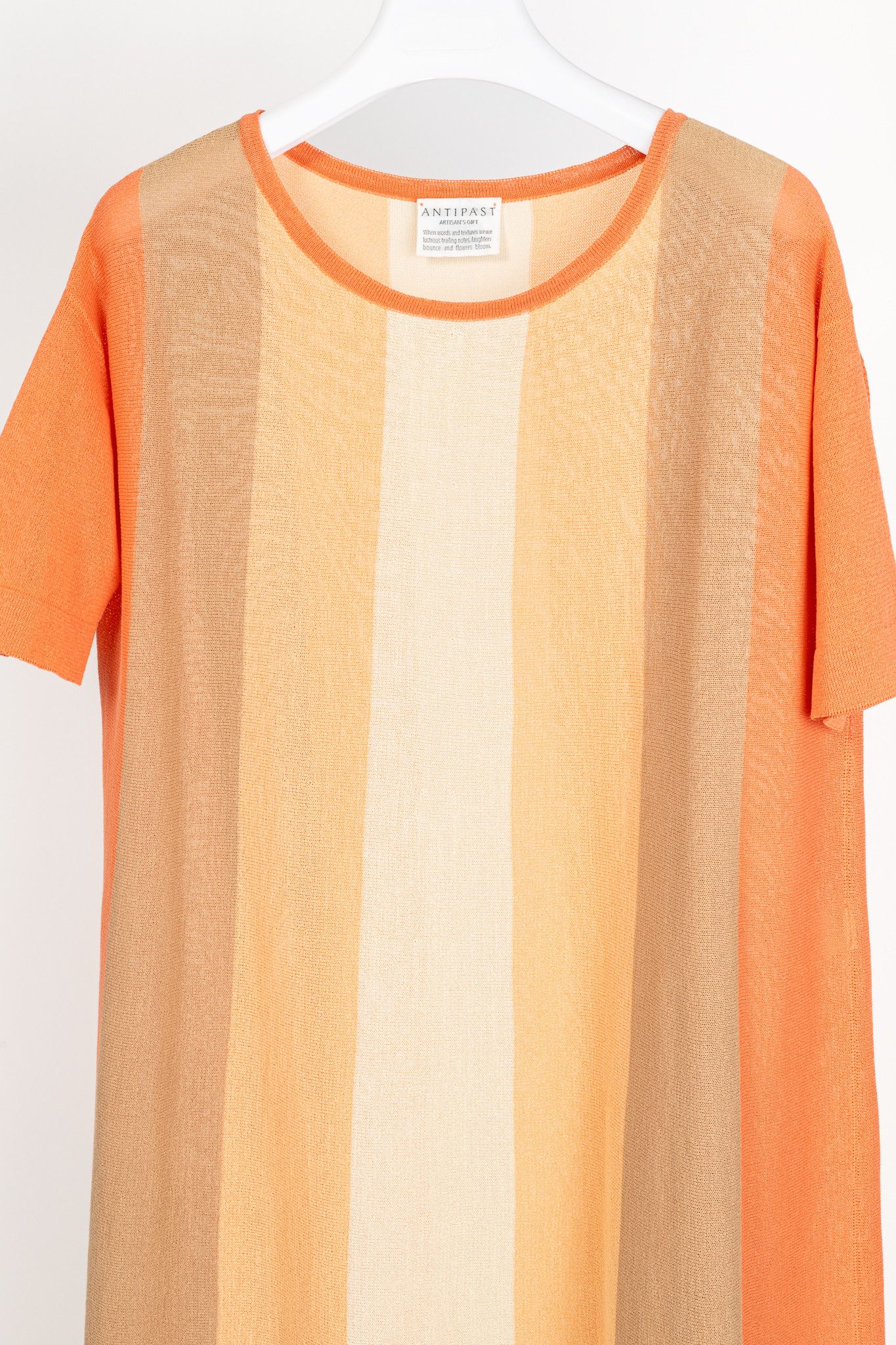 Other Antipast Coral-Striped Japanese-Paper Knit Midi Dress Size M / US 6-8 / IT 42-44 - 3 Thumbnail
