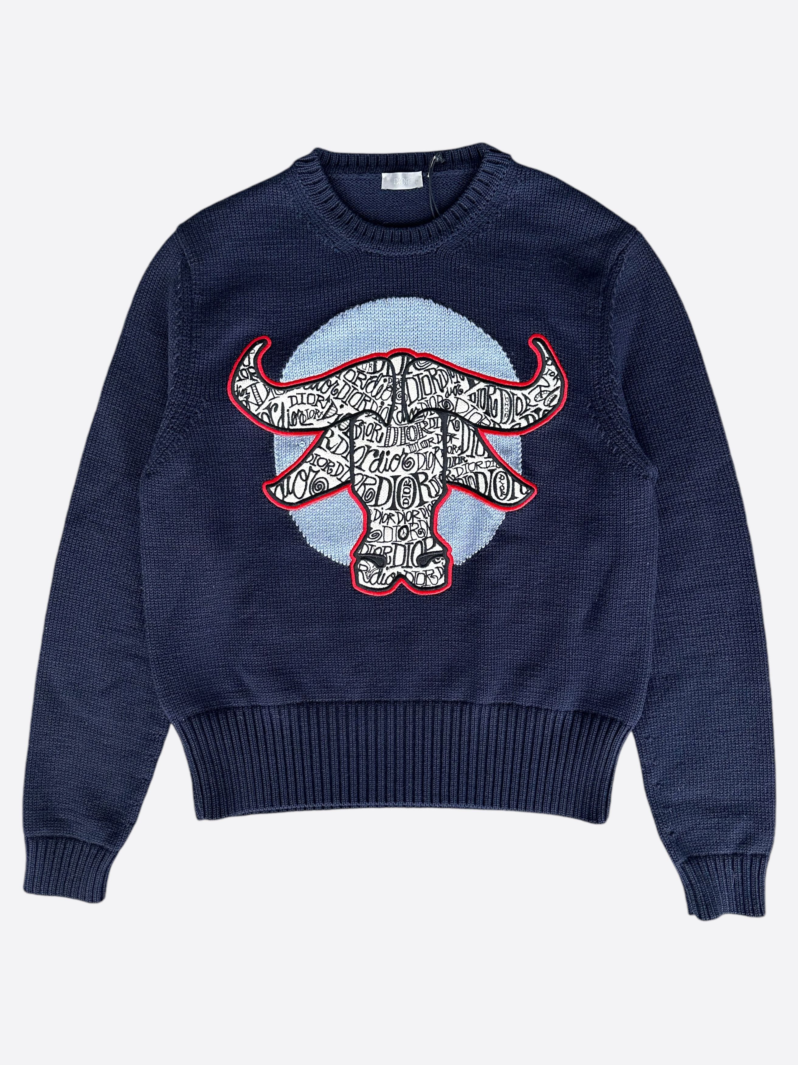 Dior × Stussy Stussy Navy Ox Knit Sweater Size US L / EU 52-54 / 3 - 1 Thumbnail