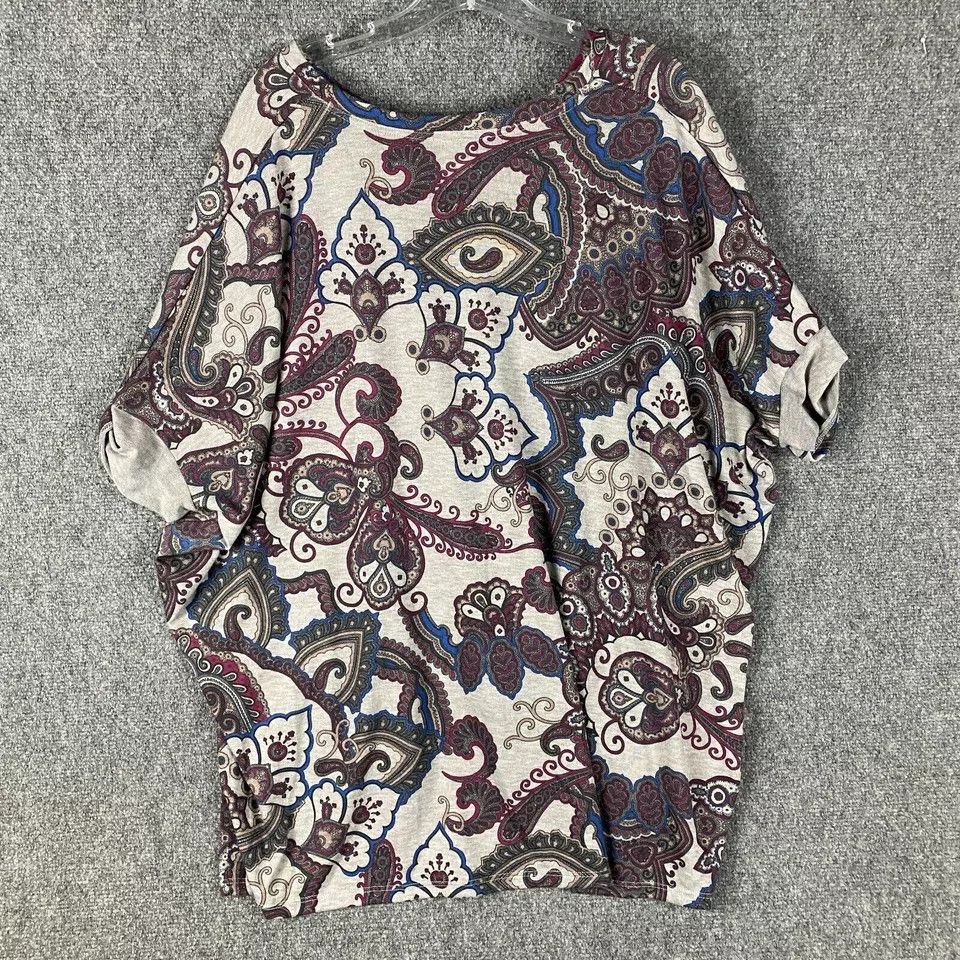 Chicos Chico's Blouse Women's M/L Paisley Short Sleeve Adults Size M / US 6-8 / IT 42-44 - 7 Thumbnail