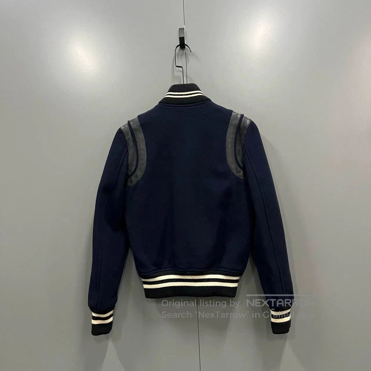 Saint Laurent Paris Saint Laurent Dark Blue Leather Accent Jacket. Size US M / EU 48-50 / 2 - 2 Thumbnail