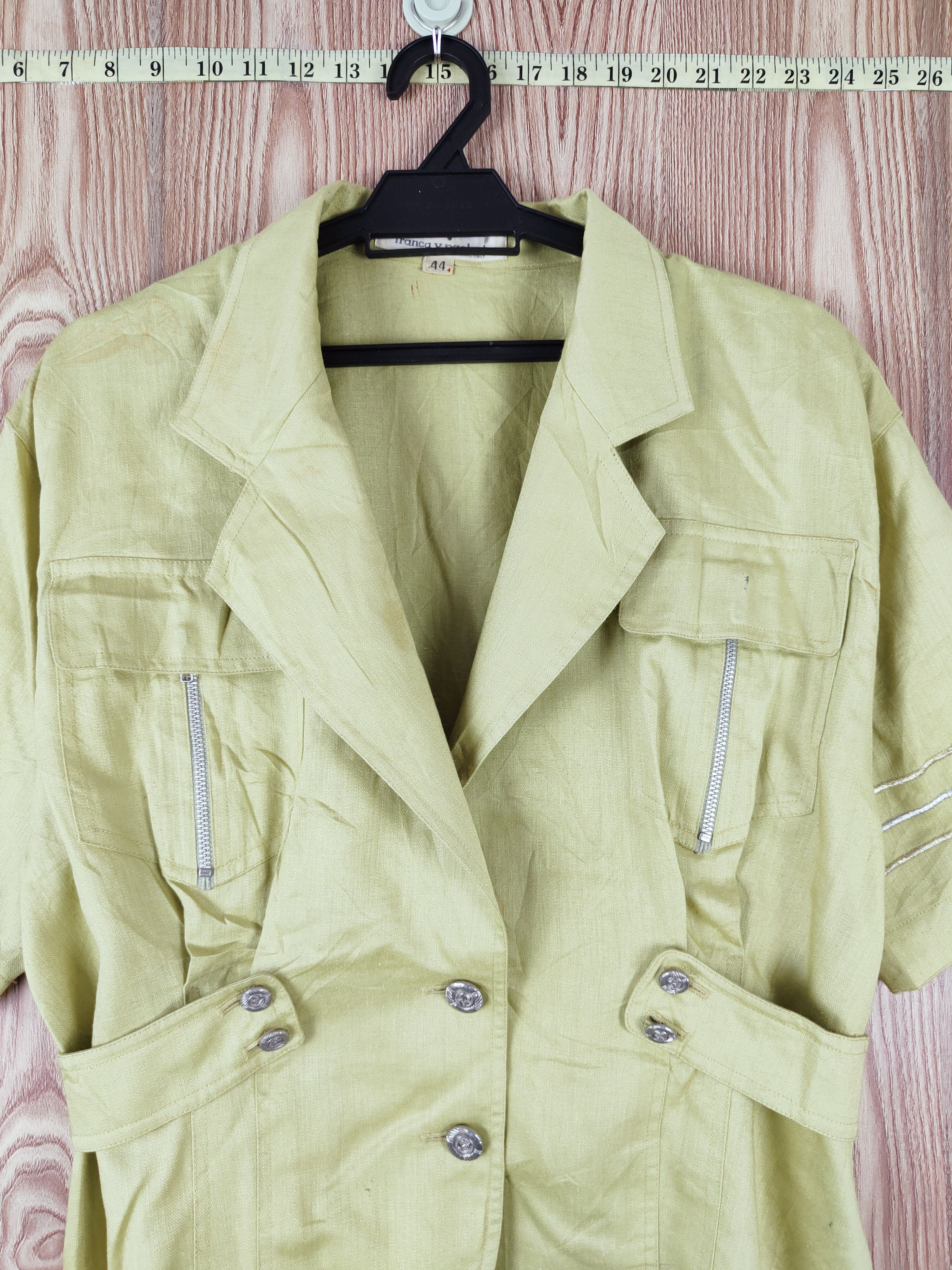Japanese Brand × Vintage Franca V.Paoloni Green Button Up Short Sleeve Shirts Size M / US 6-8 / IT 42-44 - 2 Thumbnail