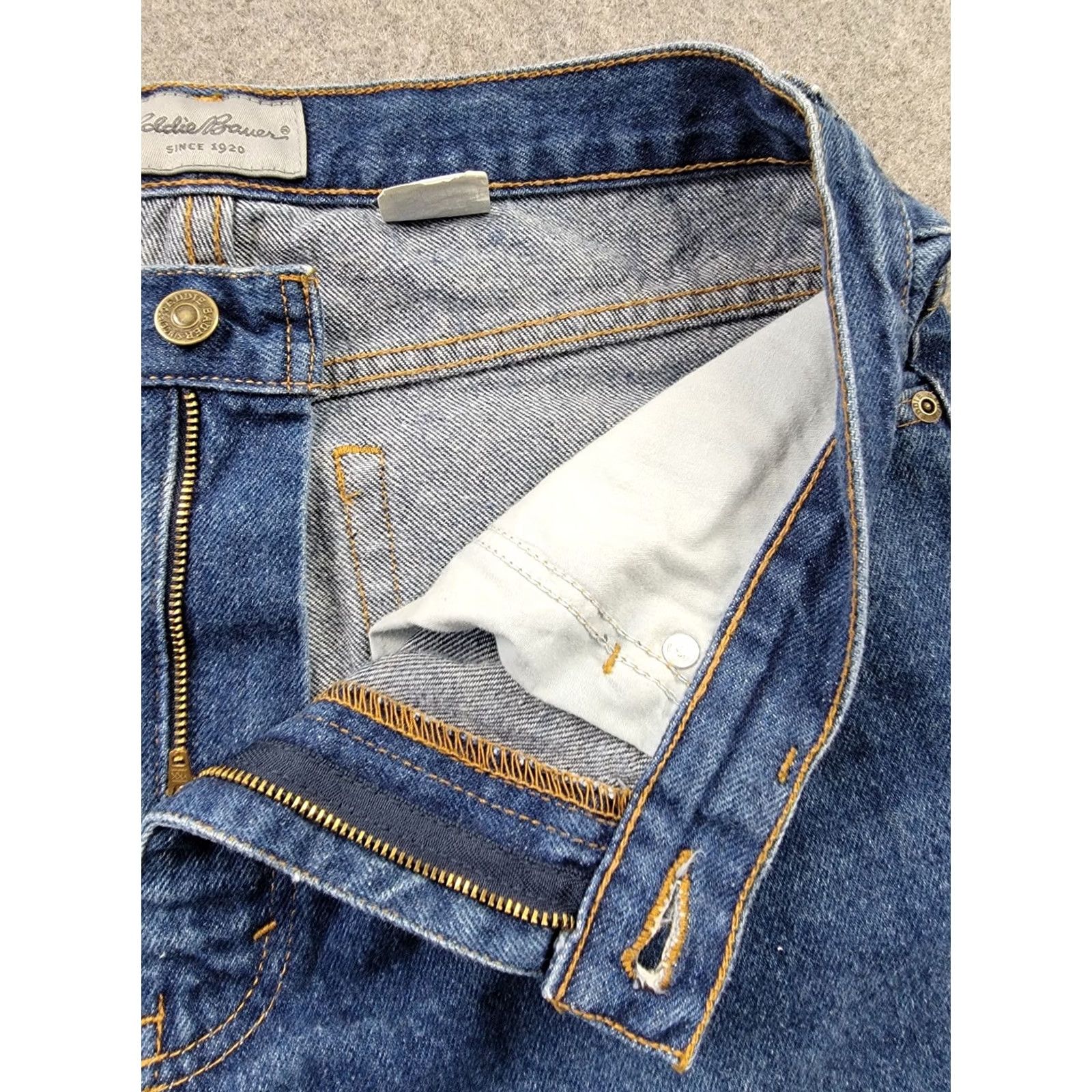 Eddie Bauer VINTAGE Eddie Bauer Jeans Men 34x30 Blue 100% Cotton Slim Straight Denim 5-Pocket Modern Regular Mens Size US 34 / EU 50 - 2 Thumbnail