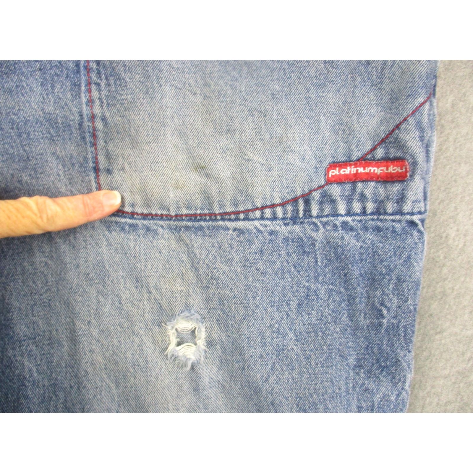 Fubu VINTAGE FUBU Platinum Fat Albert Jeans Mens 42x34 Baggy Denim Y2K 2000s Size US 42 / EU 58 - 4 Thumbnail
