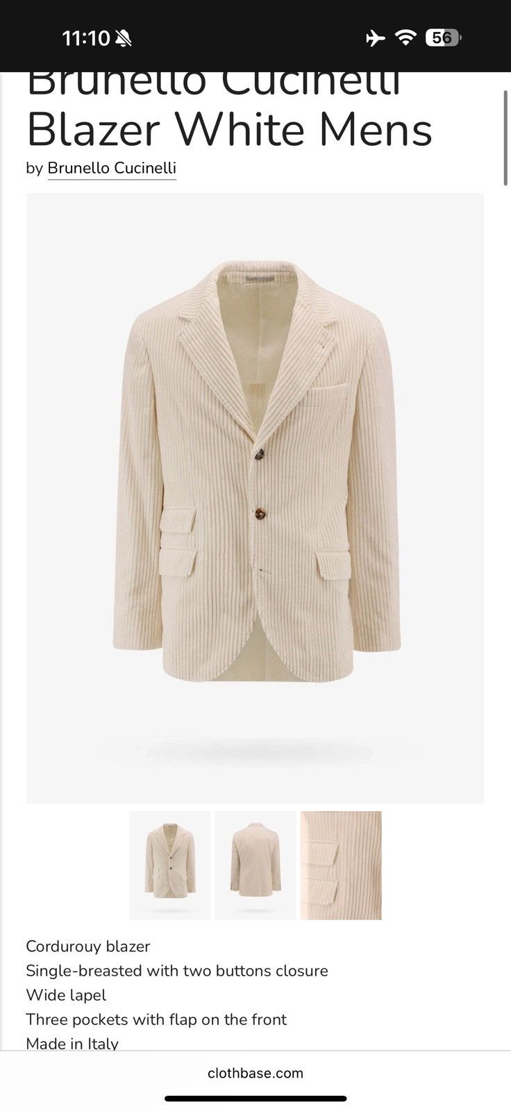 Brunello Cucinelli Brunello cucinelli white pinstripe blazer Size US S / EU 44-46 / 1 - 1 Thumbnail