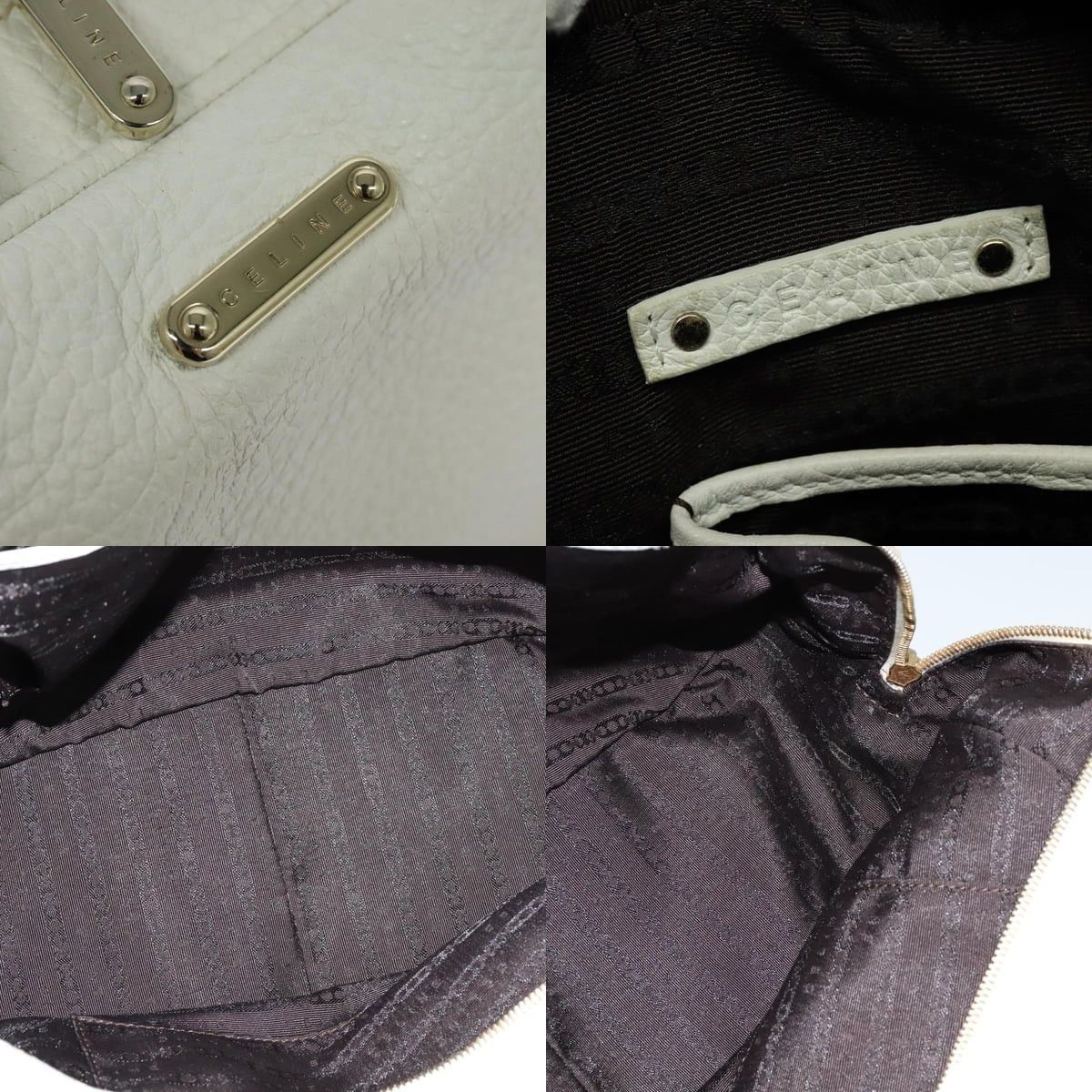 Celine CELINE Hand Bag Leather White Gold Size ONE SIZE - 11 Thumbnail