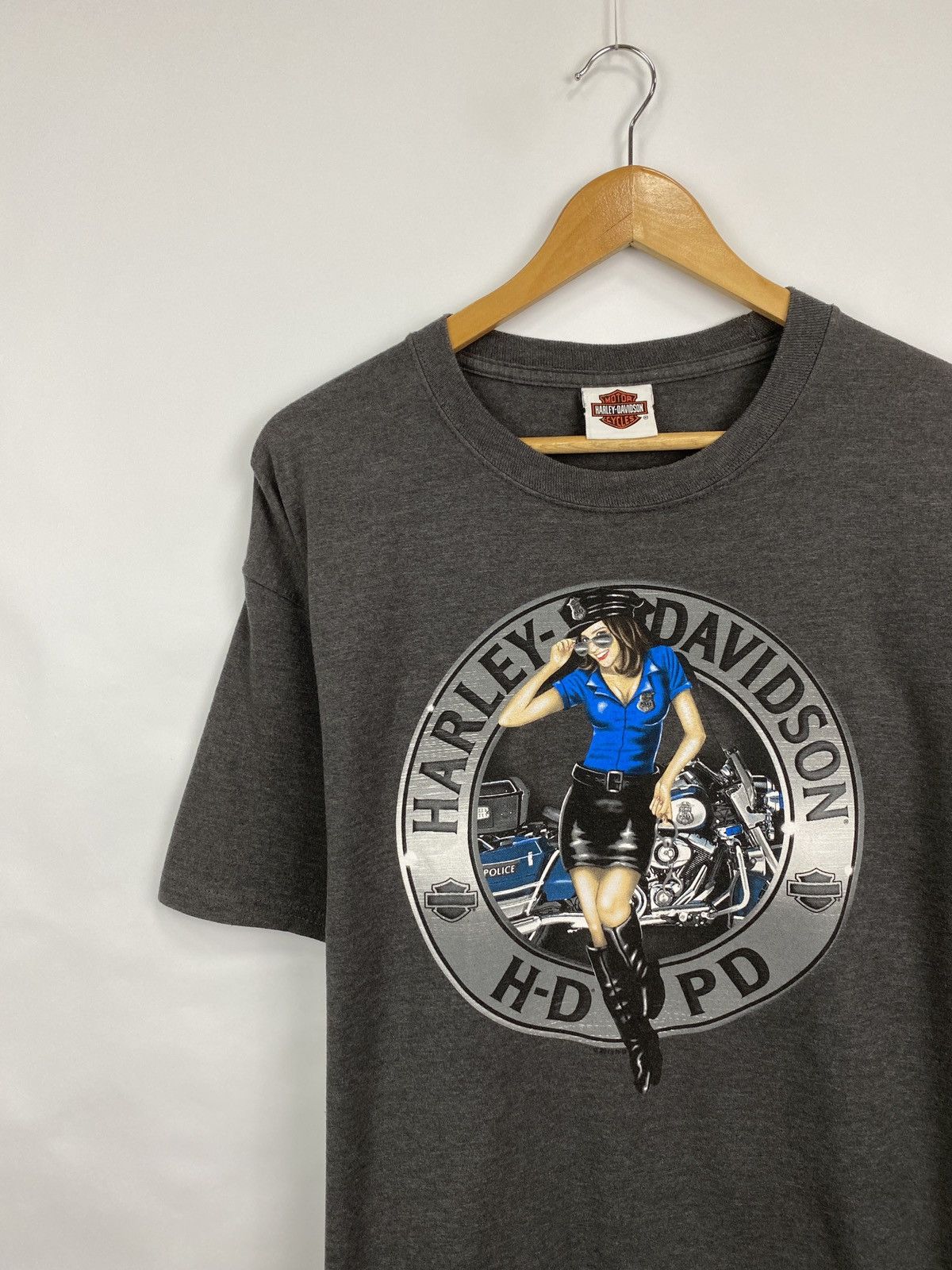 Harley Davidson 🇨🇭Vintage Y2K Harley Davidson Police Sexy Girl Choppers Tee Size US L / EU 52-54 / 3 - 2 Thumbnail
