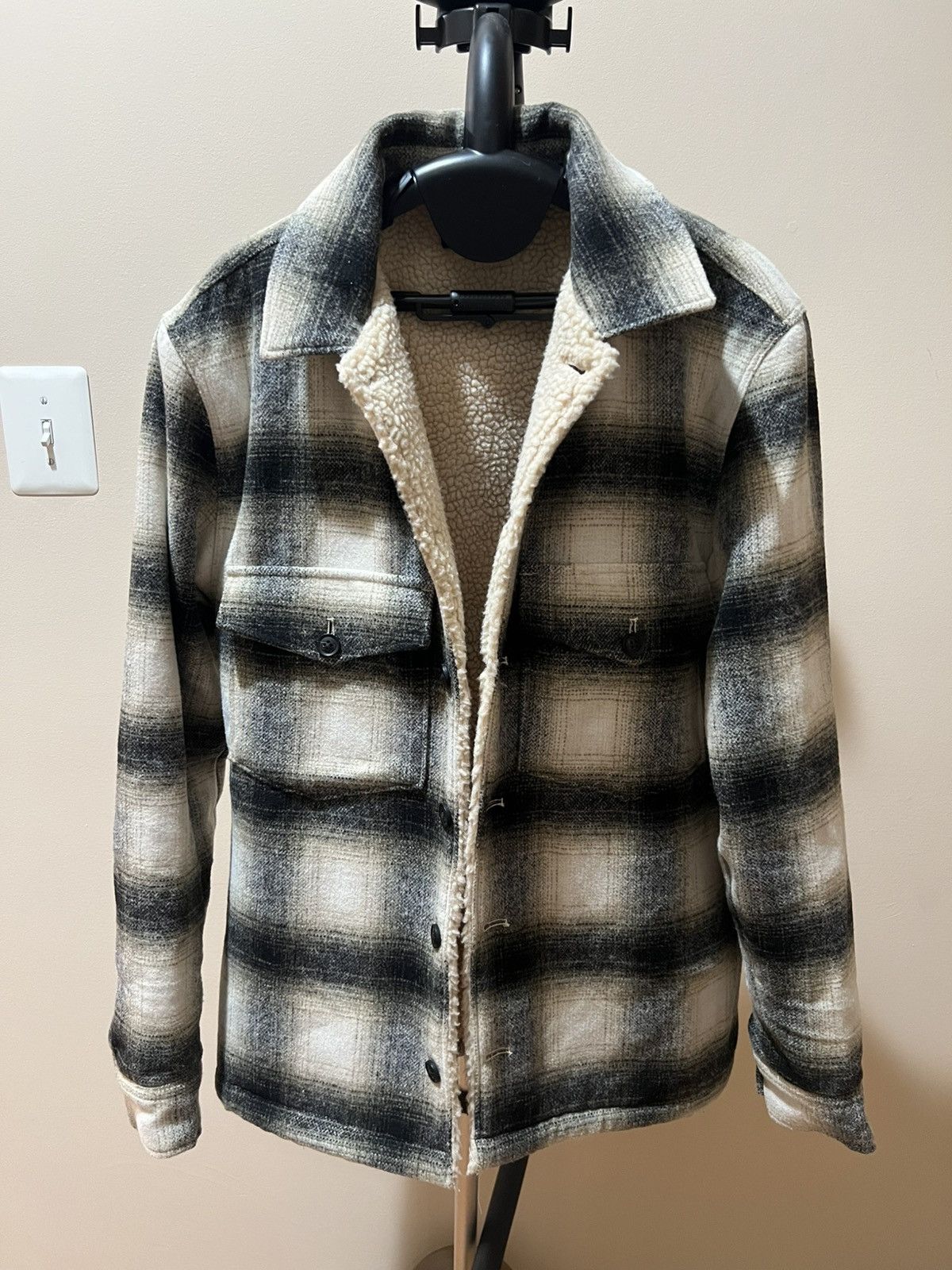Allsaints Allsaints Lewes Plaid Sherpa Overshirt Size US S / EU 44-46 / 1 - 1 Thumbnail