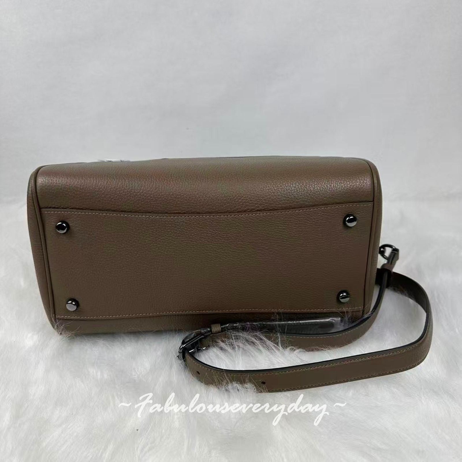 Coach Coach Rowan Large Satchel Crossbody Leather/QB/Dark Stone Size ONE SIZE - 6 Thumbnail