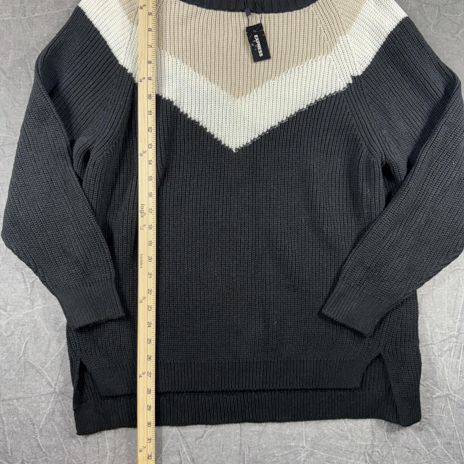 Express Express Sweater Women's M Black White NWT Chevron Oversized Size M / US 6-8 / IT 42-44 - 3 Thumbnail