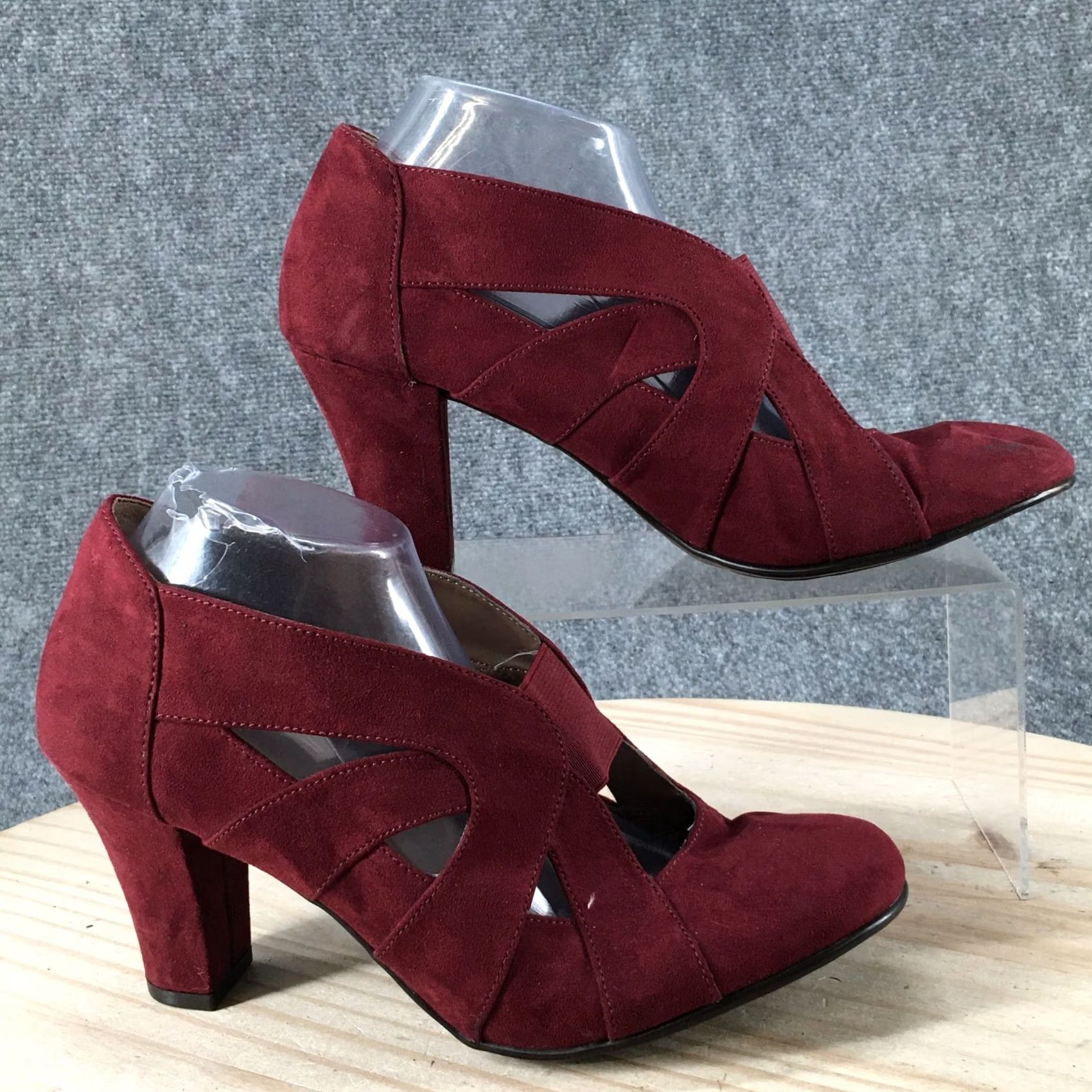 Vintage Aerosoles Heel Rest Boots Womens 11 M Ankle Booties Red Fabric Block Heel Leather? No Fabric Size US 11 / IT 41 - 2 Thumbnail