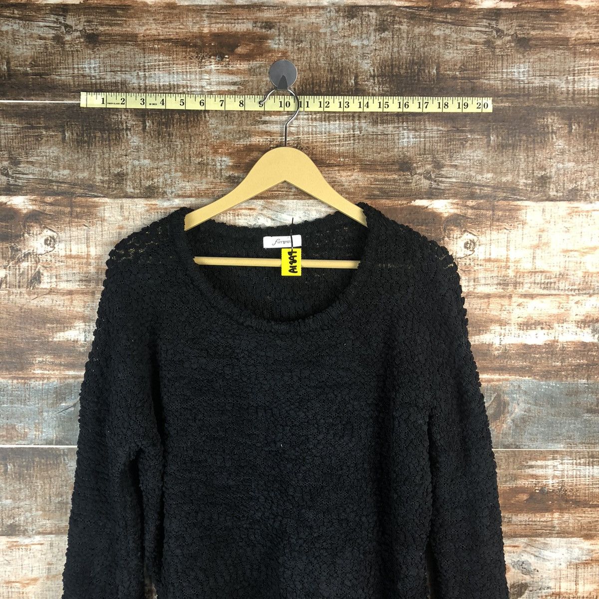 Homespun Knitwear × Japanese Brand Furry Rate Black Knitwear #A1899 Size L / US 10 / IT 46 - 2 Thumbnail