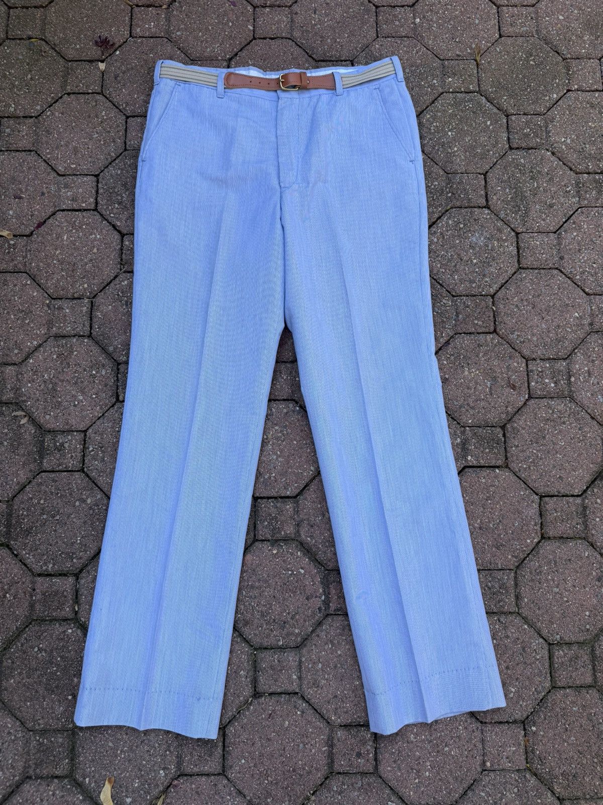 Vintage Vintage 1960s Handmade Blue Slacks Pants Custom 1of1 USA Size US 34 / EU 50 - 1 Thumbnail