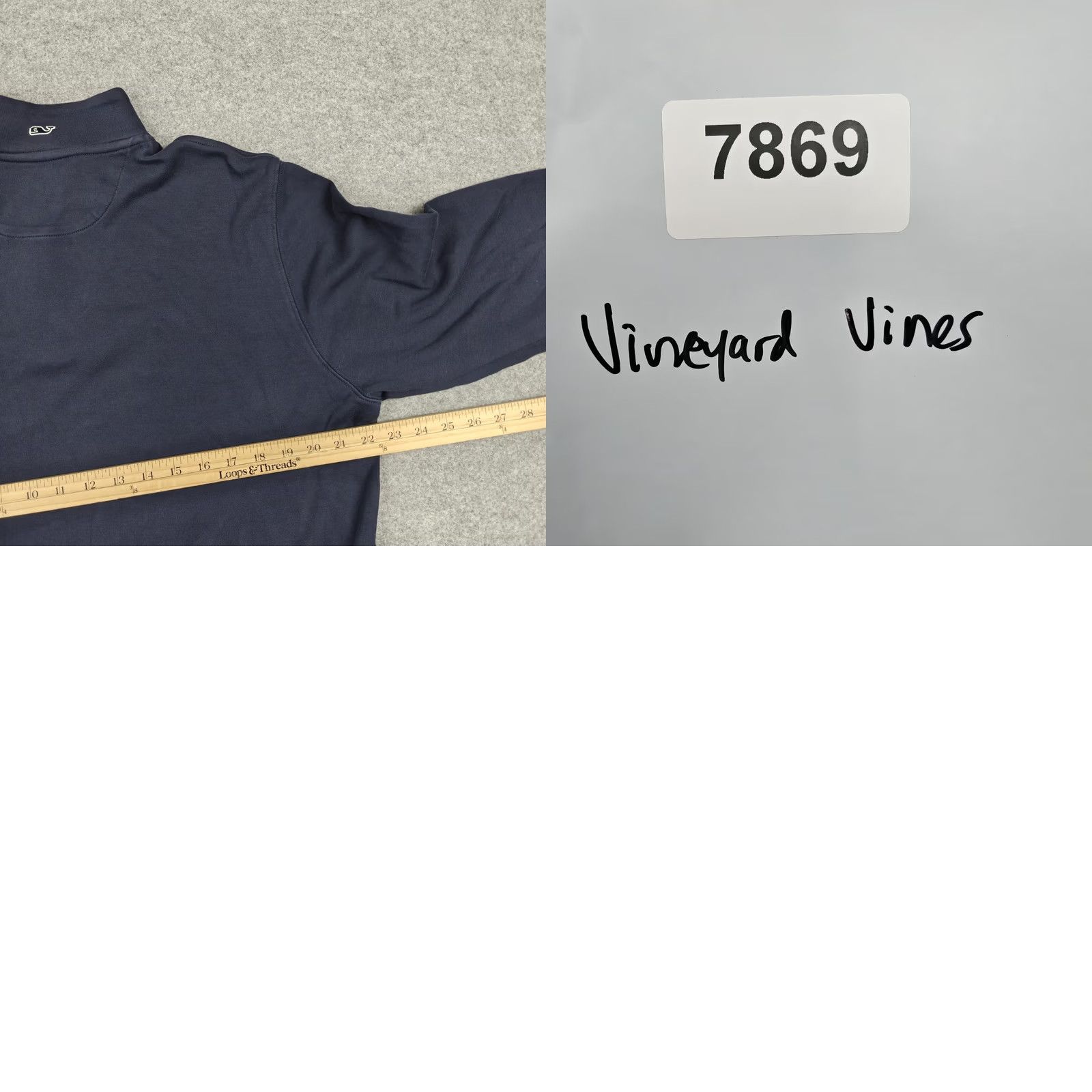 Vineyard Vines Vineyard Vines Sweatshirt Mens Large Blue 1/4 Zip Mock Neck Pullover Cotton Knit Pullover Size US L / EU 52-54 / 3 - 8 Thumbnail