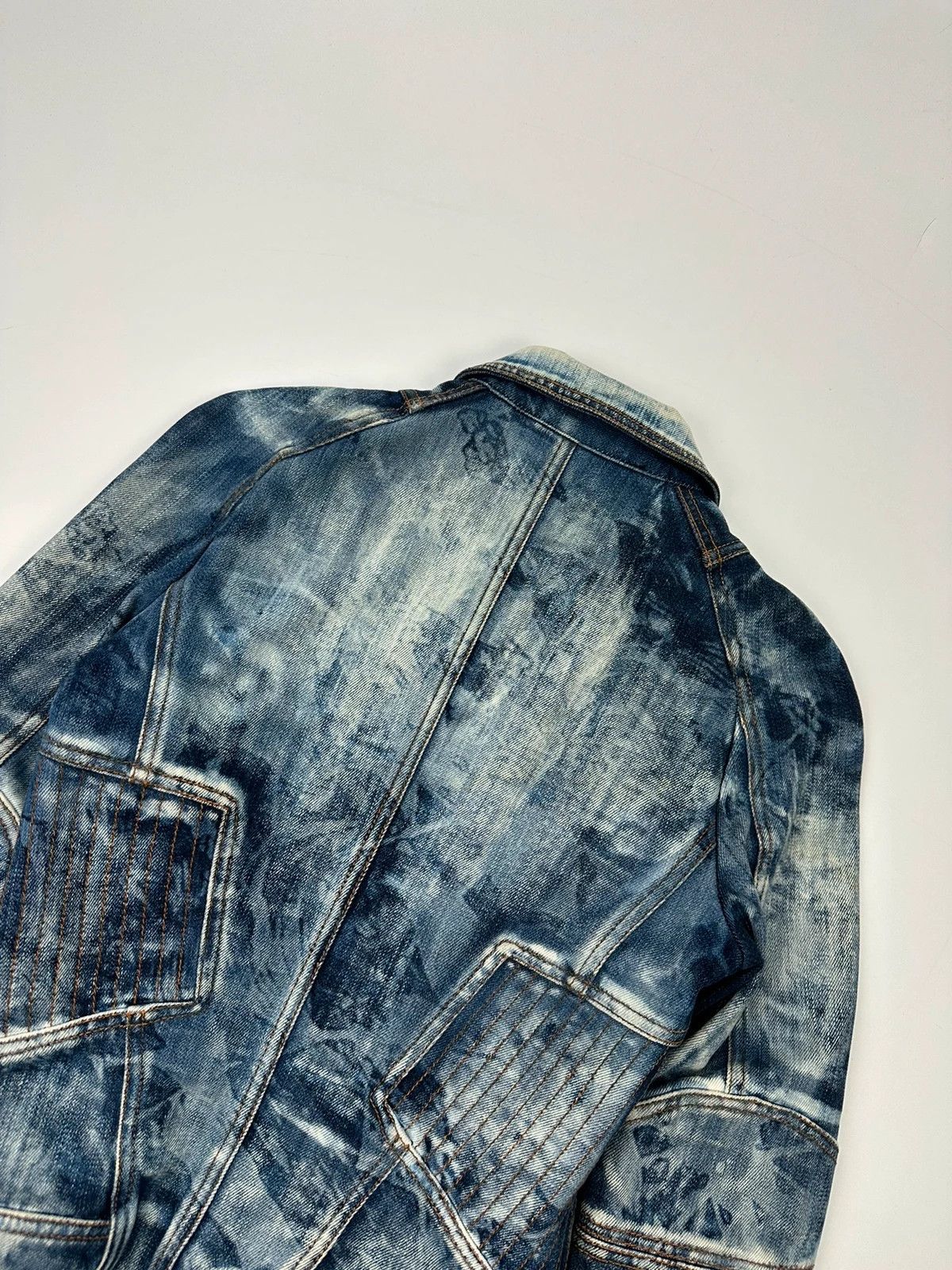 Just Cavalli Just Cavalli 00’s Sky Blue Print Multi Zip Denim Jacket Size S / US 4 / IT 40 - 14 Thumbnail