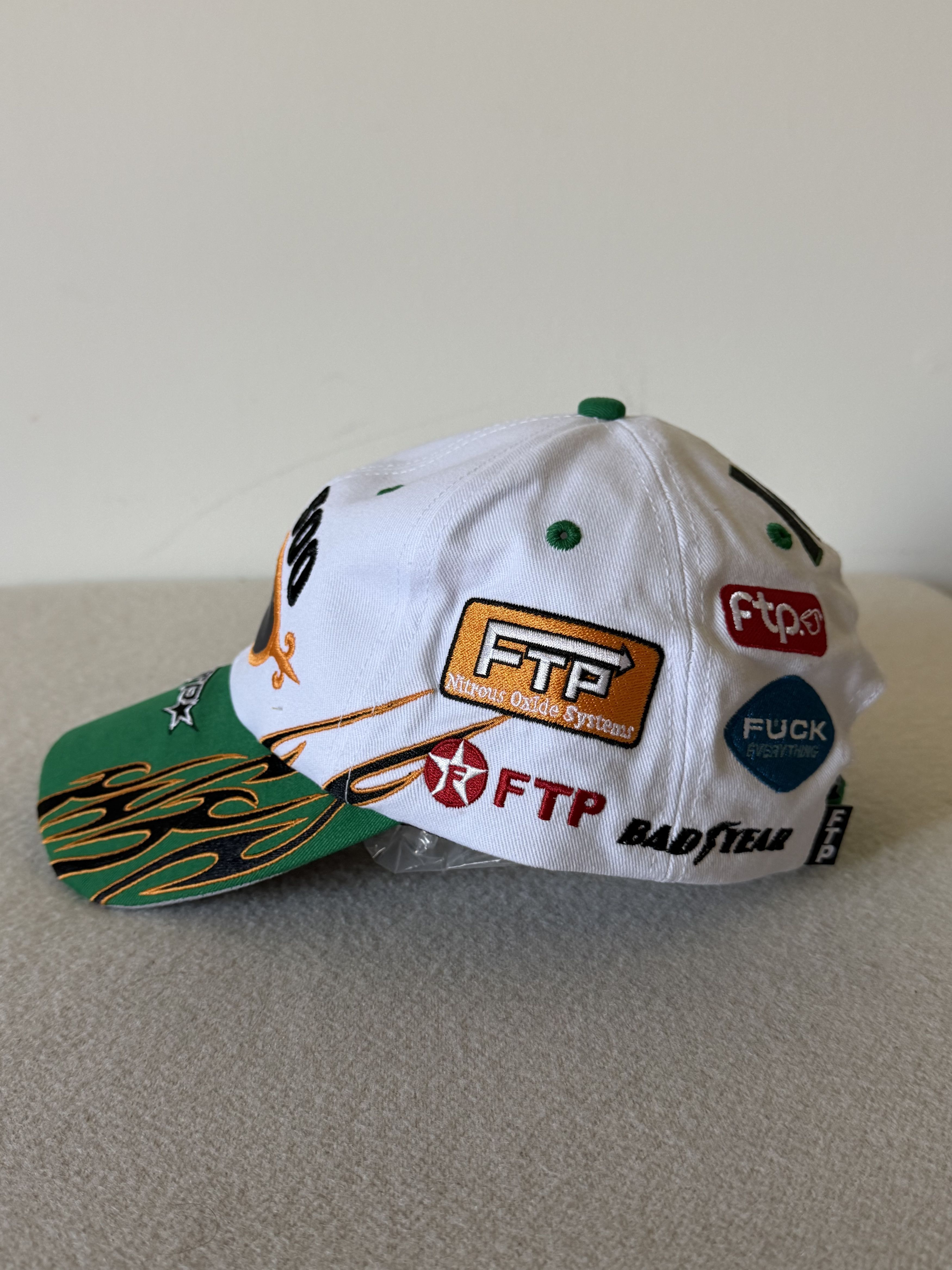 Fuck The Population FTP Raceway 6 Panel Hat in White Size ONE SIZE - 2 Thumbnail