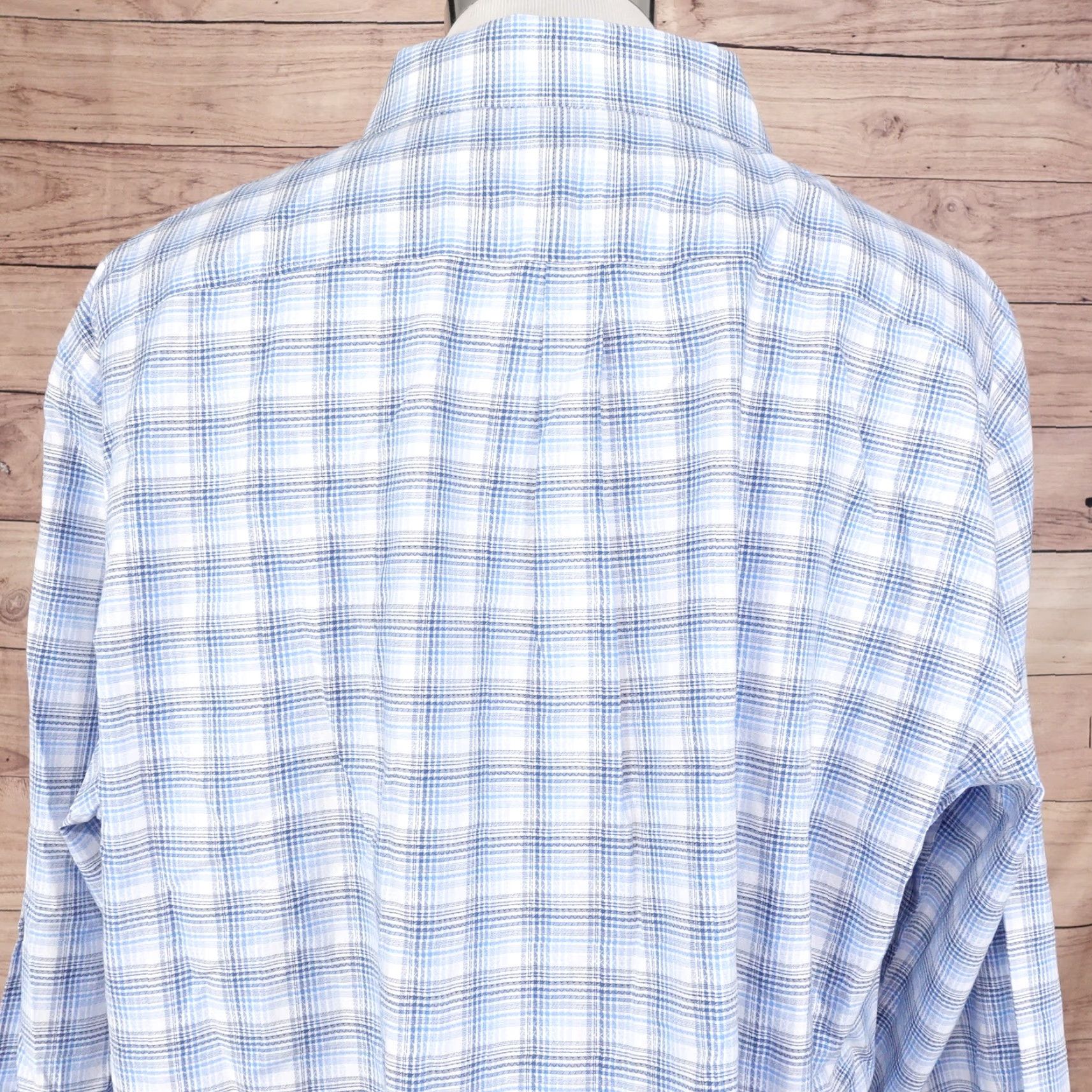 Apt. 9 VINTAGE APT 9 Men's Cotton Button-Down Shirt Long Sleeve Plaid 2XL Blue Casual Formal Size US XXL / EU 58 / 5 - 5 Thumbnail