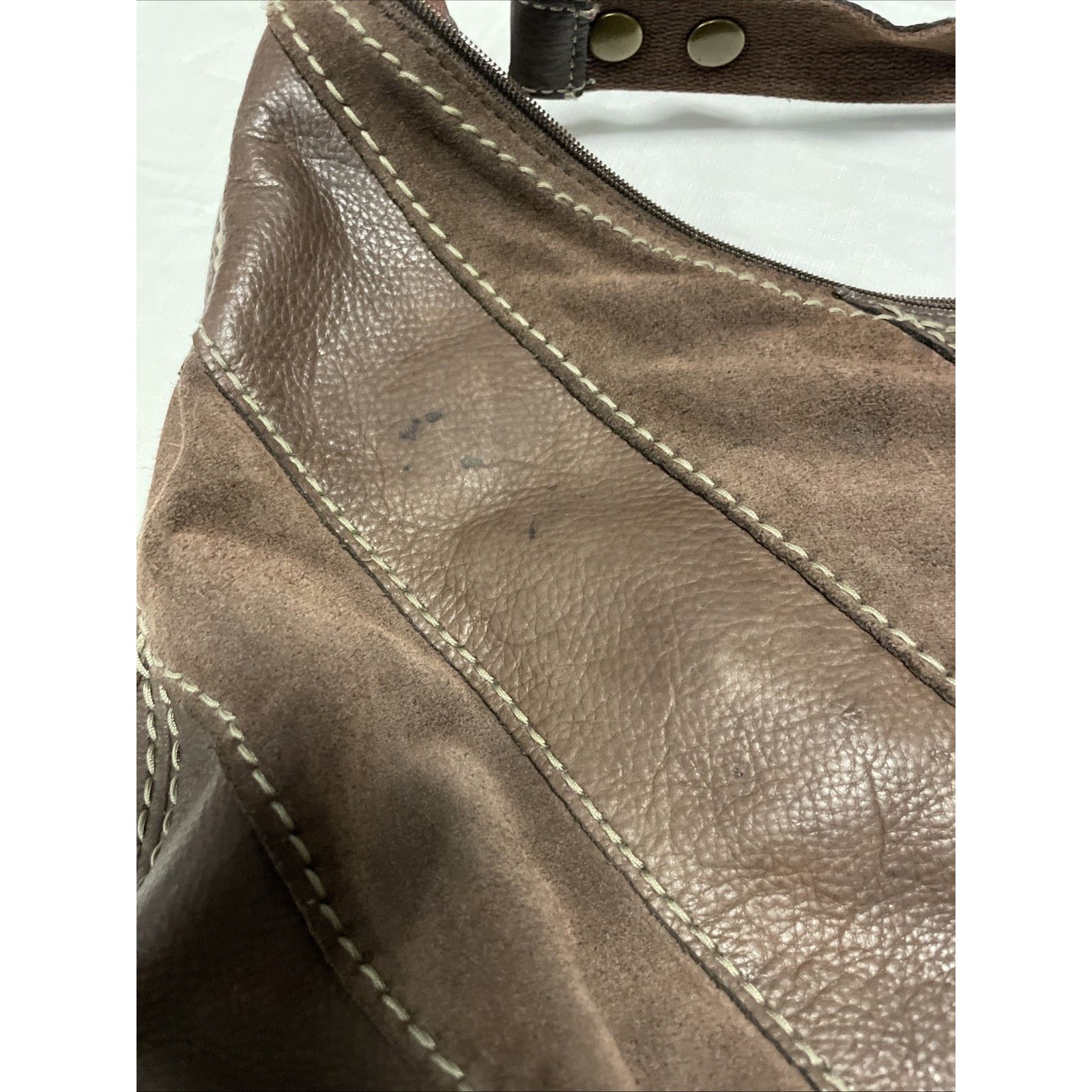 Fossil Fossil Vintage Brown Patchwork Leather Suede Shoulder Bag Size ONE SIZE - 14 Thumbnail