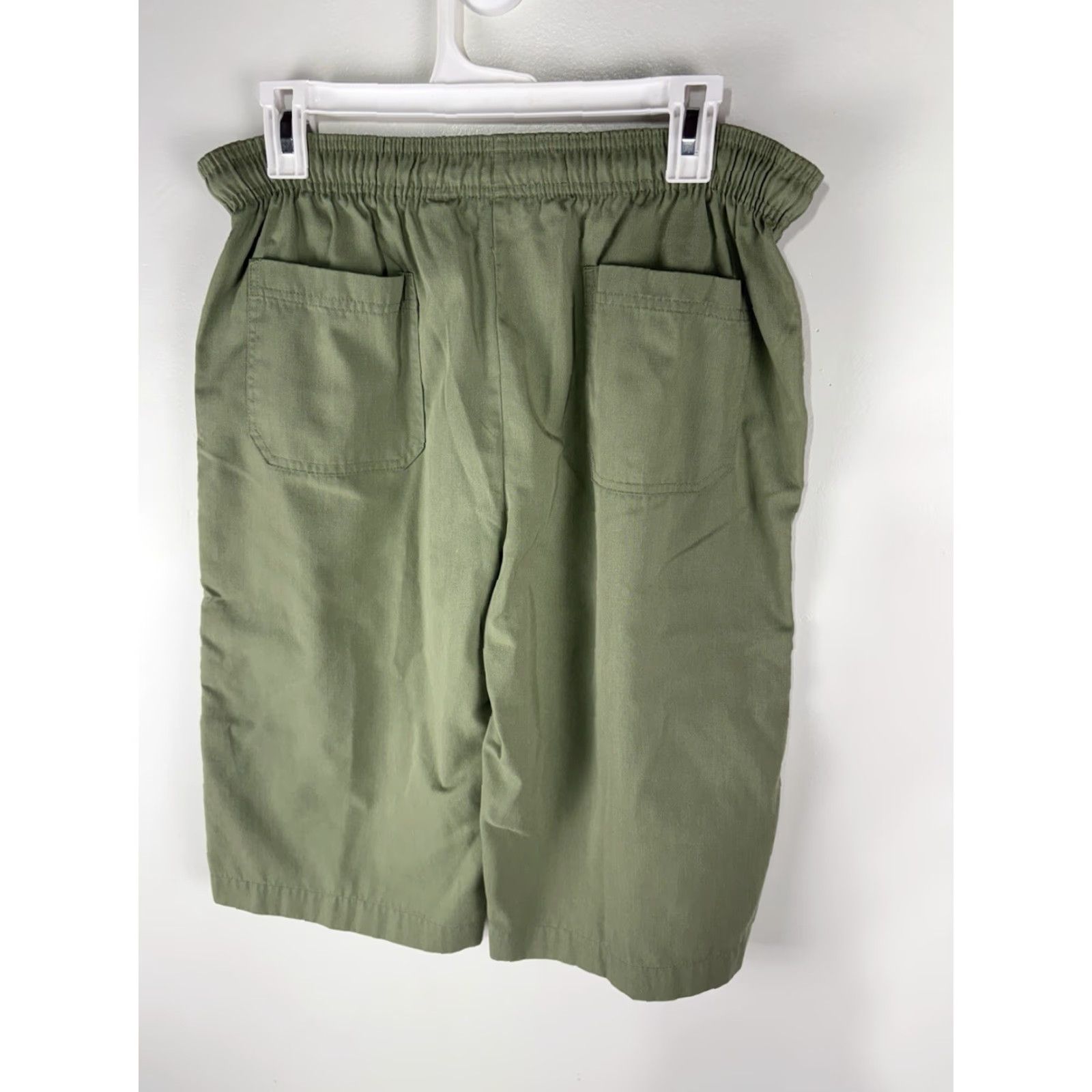 Vintage Fashion Classics Petite Sage Pull On Wide Leg Capri Pants Womens Size PM Size 32" / US 10 / IT 46 - 4 Thumbnail