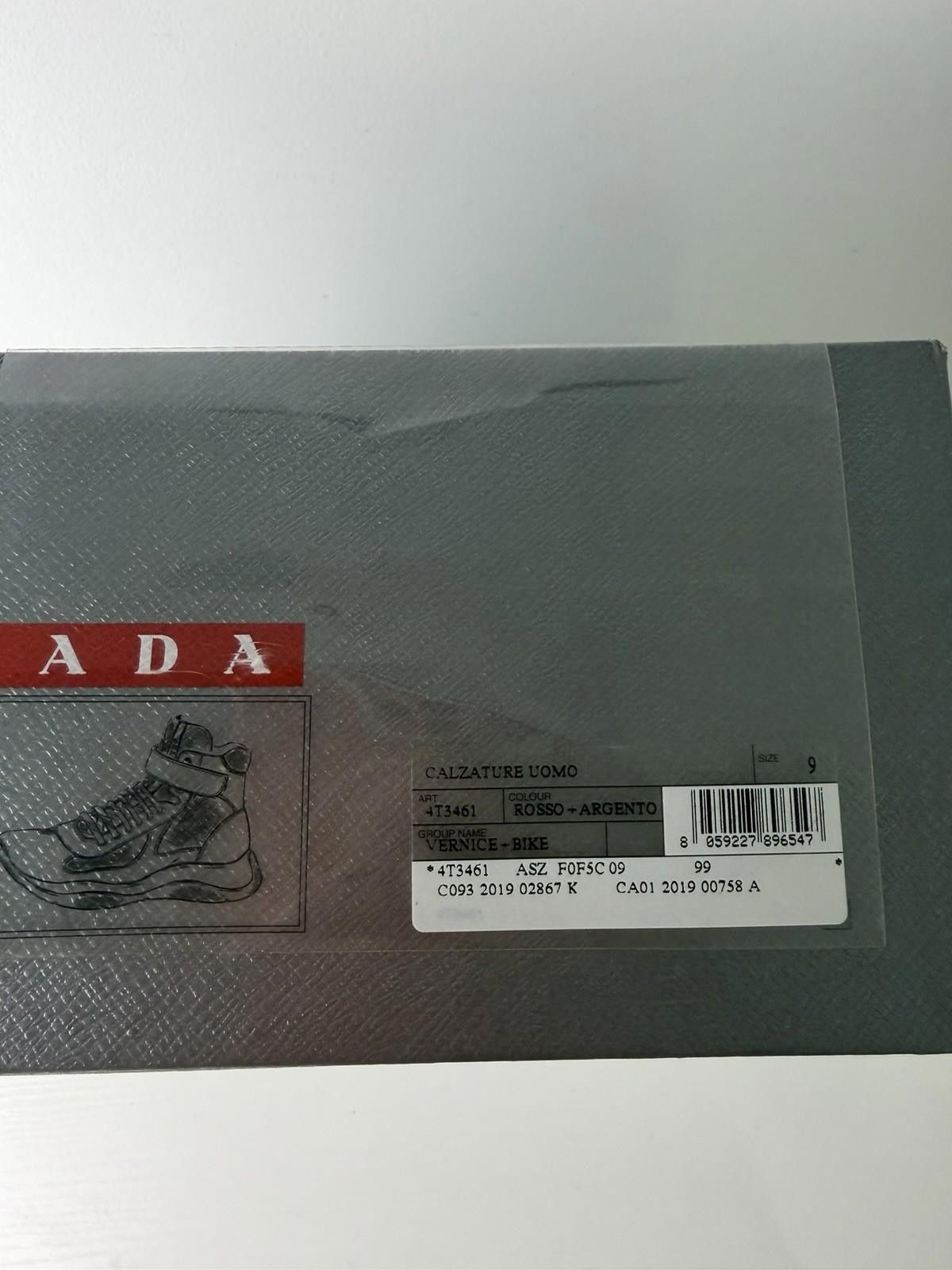 Prada Prada America’s Cup High Top Sneakers Red Silver Patent SZ 9 Size US 9 / EU 42 - 8 Thumbnail