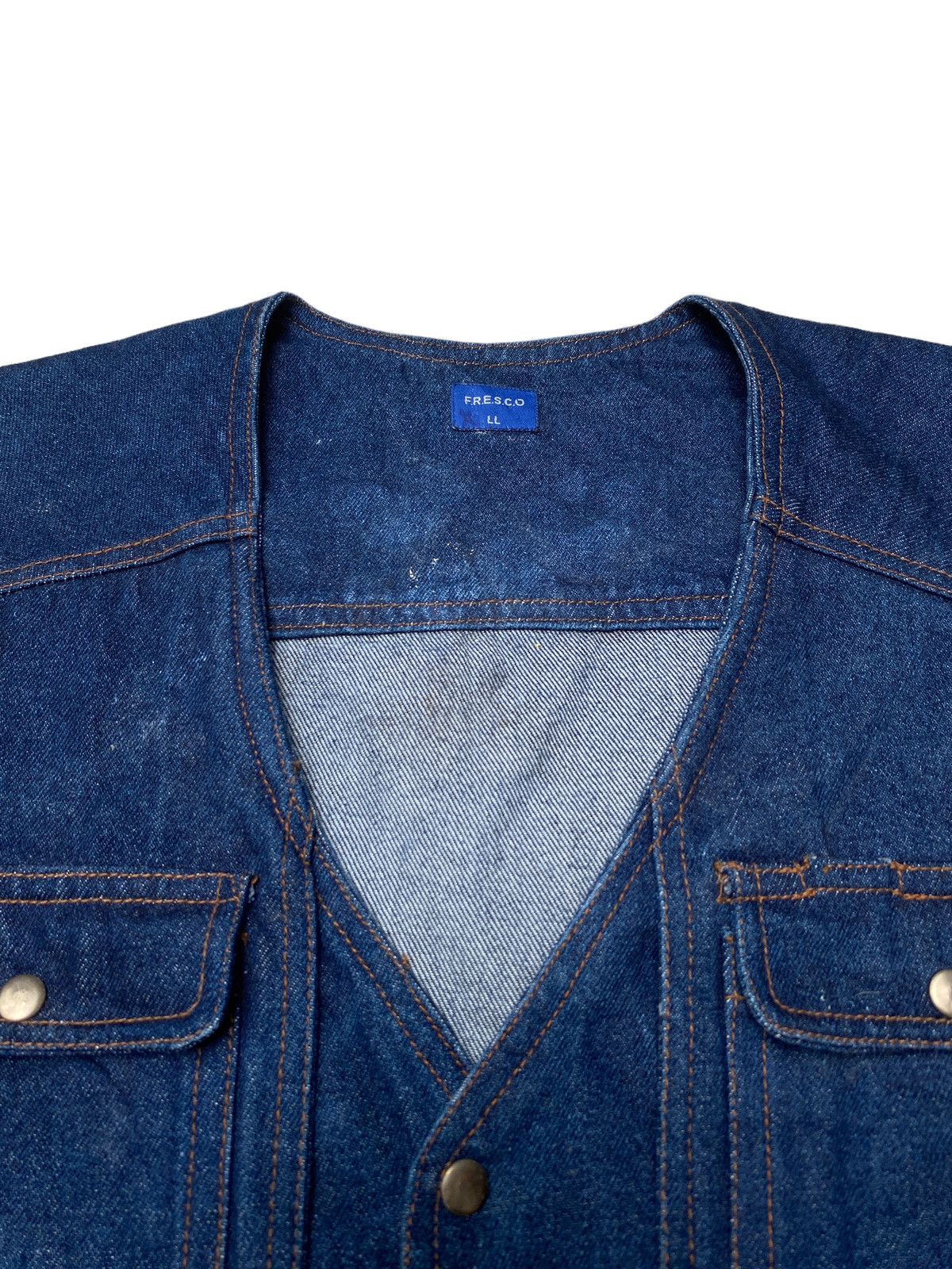 Designer × Japanese Brand × Vintage Vintage Japanese Brand Fresco Denim Vest 2000s Size US L / EU 52-54 / 3 - 5 Thumbnail