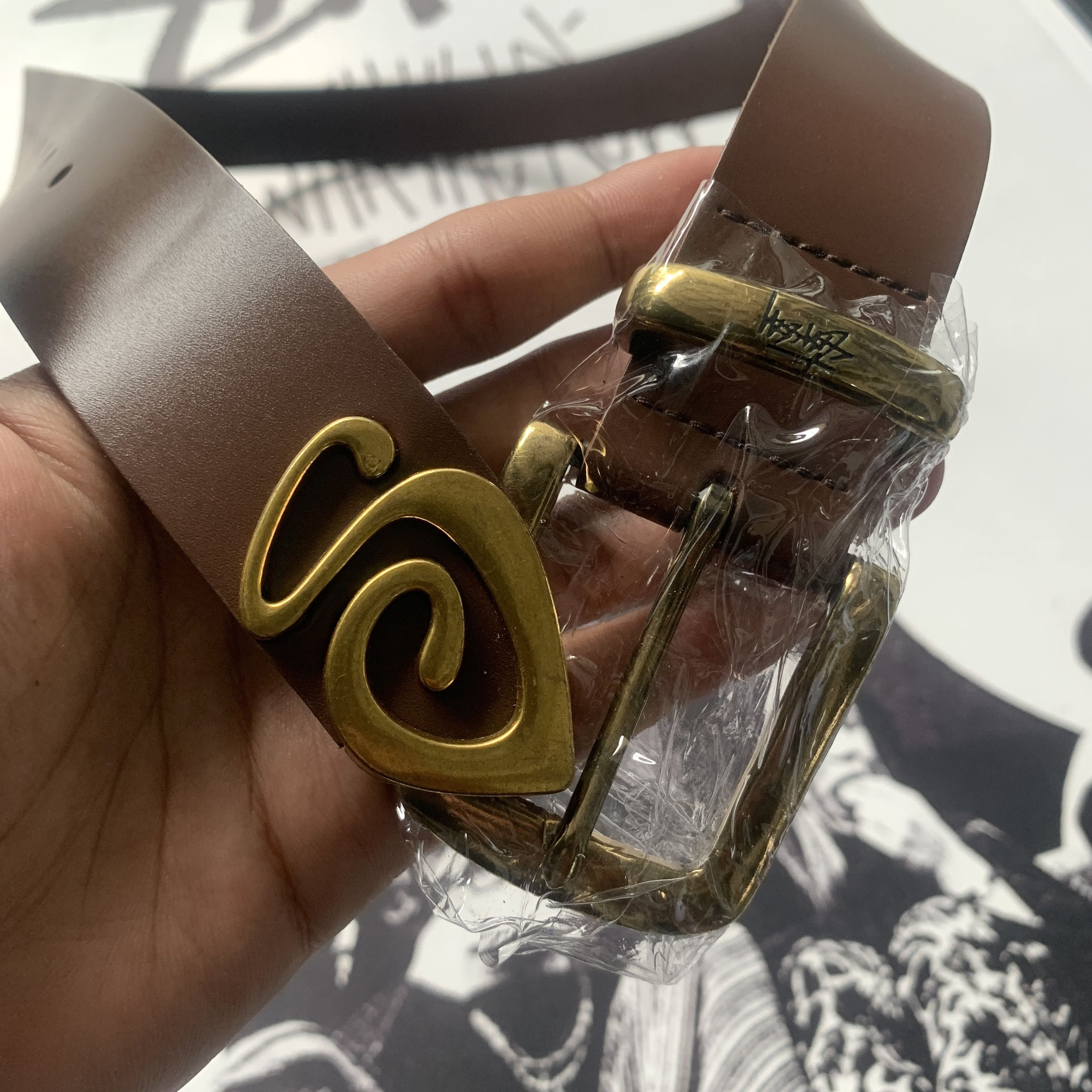 Stussy STUSSY METAL S TIP BELT BROWN S/M Size ONE SIZE - 3 Thumbnail