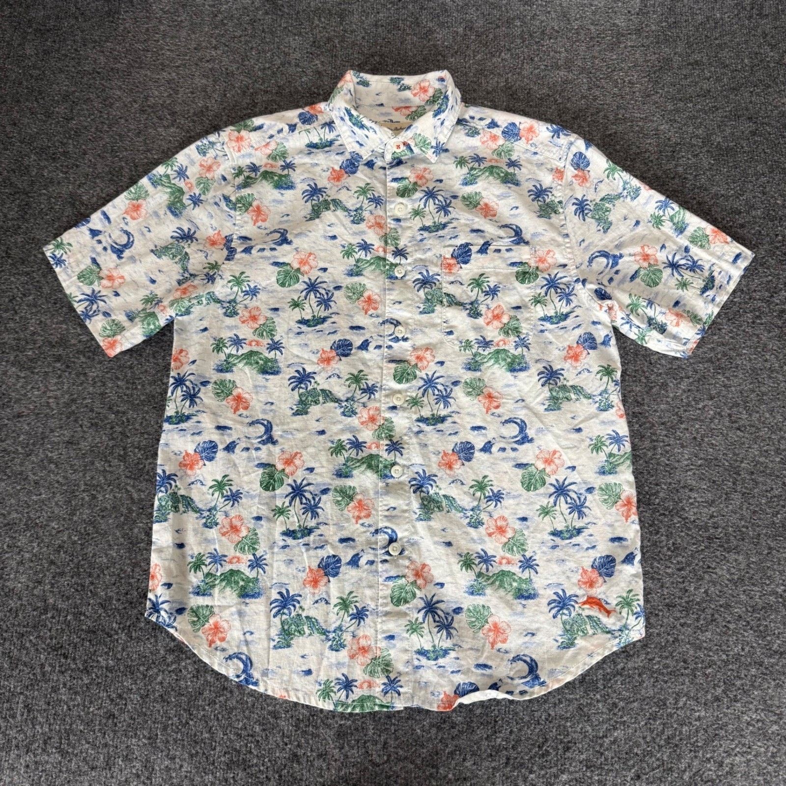 Tommy Bahama Tommy Bahama Men Small Tropical Linen Cotton Button Up Shirt Size US S / EU 44-46 / 1 - 1 Thumbnail