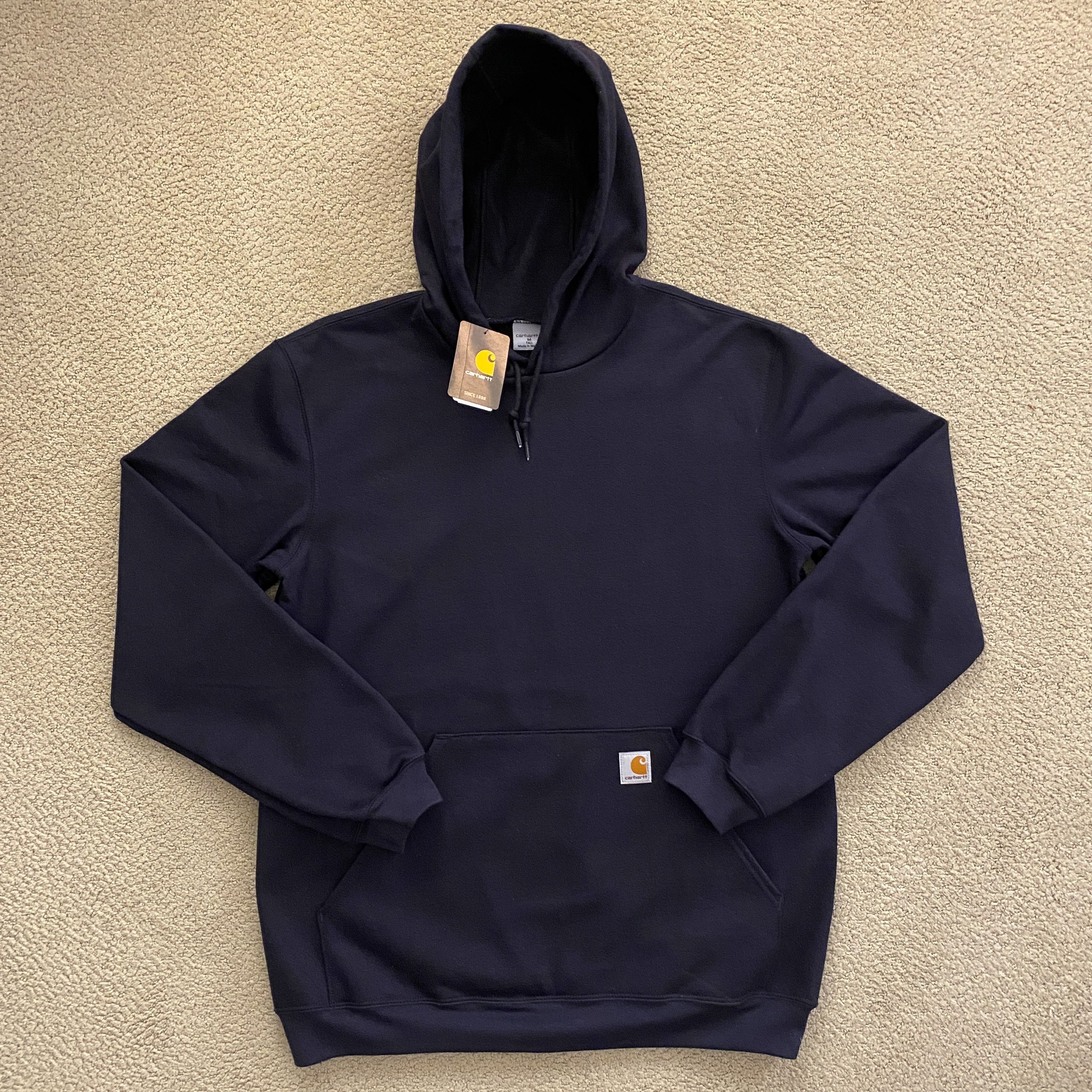 image of NWT Carhartt 102973 Hooded Pullover Sweatshirt Medium Tall in Navy, Men's
