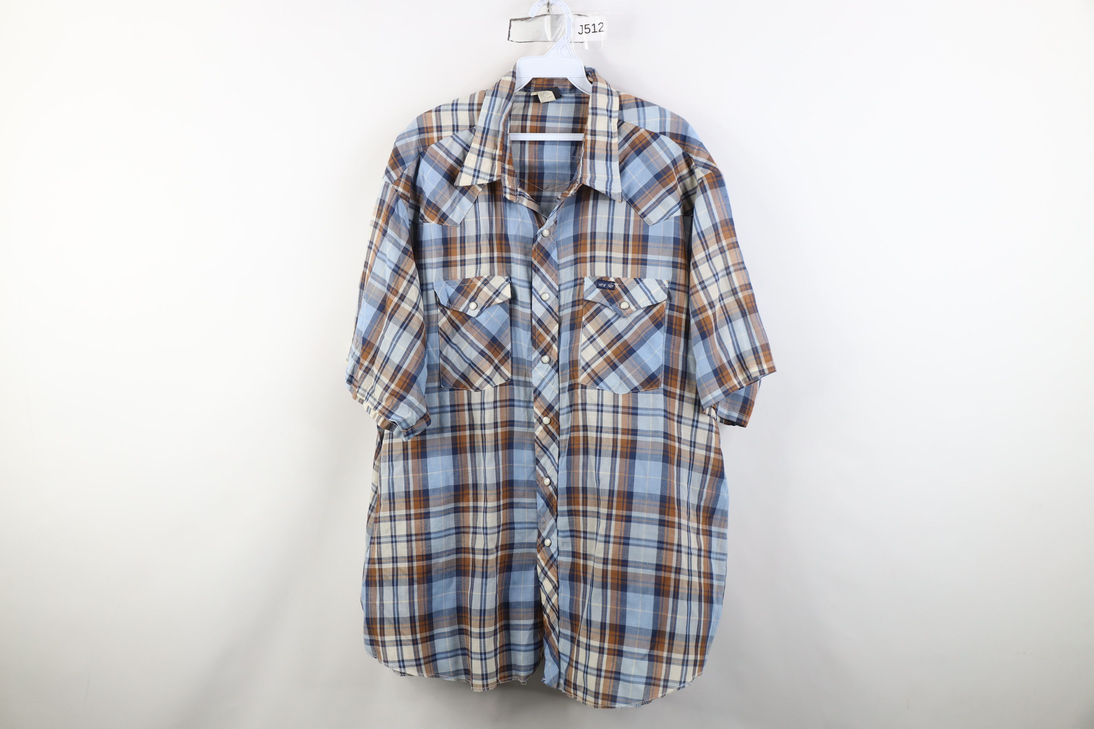 Wrangler Vintage 70s Wrangler Western Cowboy Pearl Snap Button Shirt Size US XXL / EU 58 / 5 - 1 Thumbnail